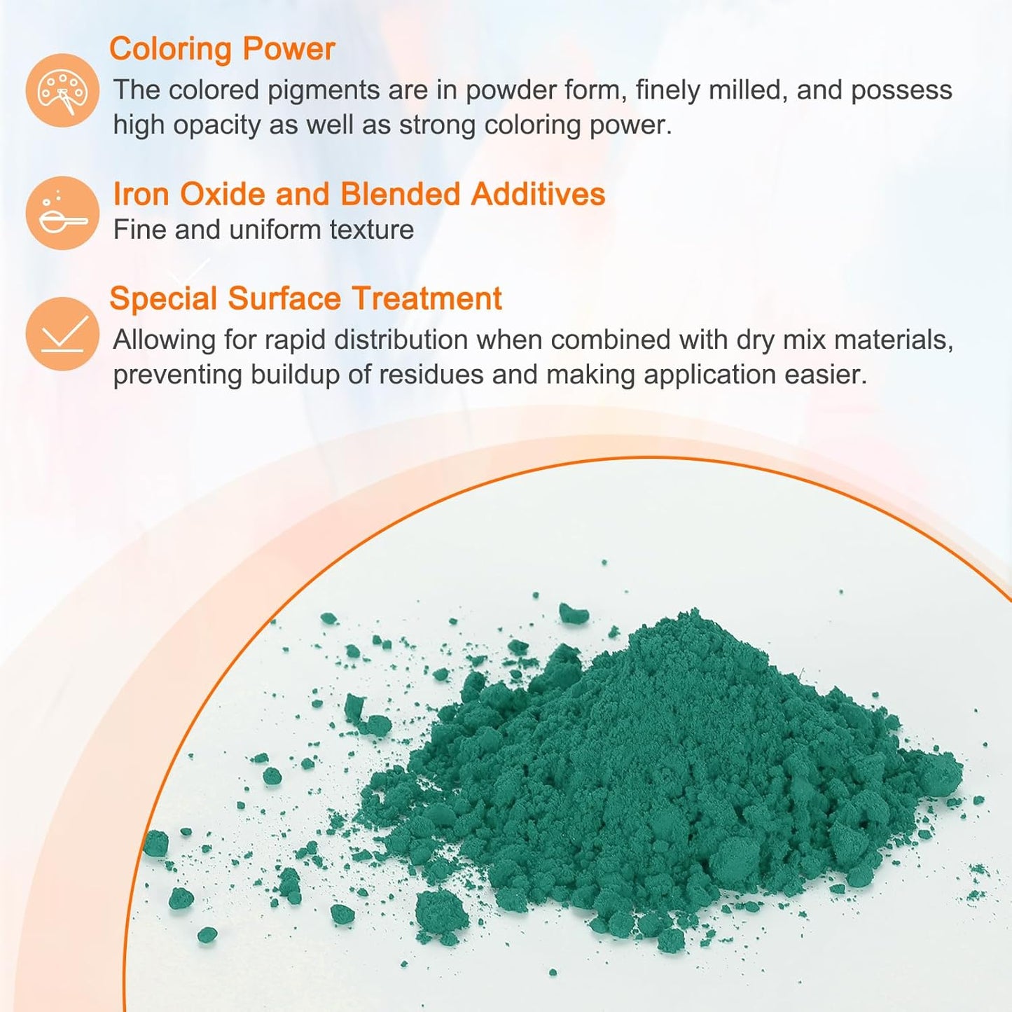 HARFINGTON Iron Oxide Powder Concrete Pigment 700 Mesh 3.5oz (100g) Iron Oxide Grout Pigment for Pastel Tile Paint Concrete Cement, Army Green