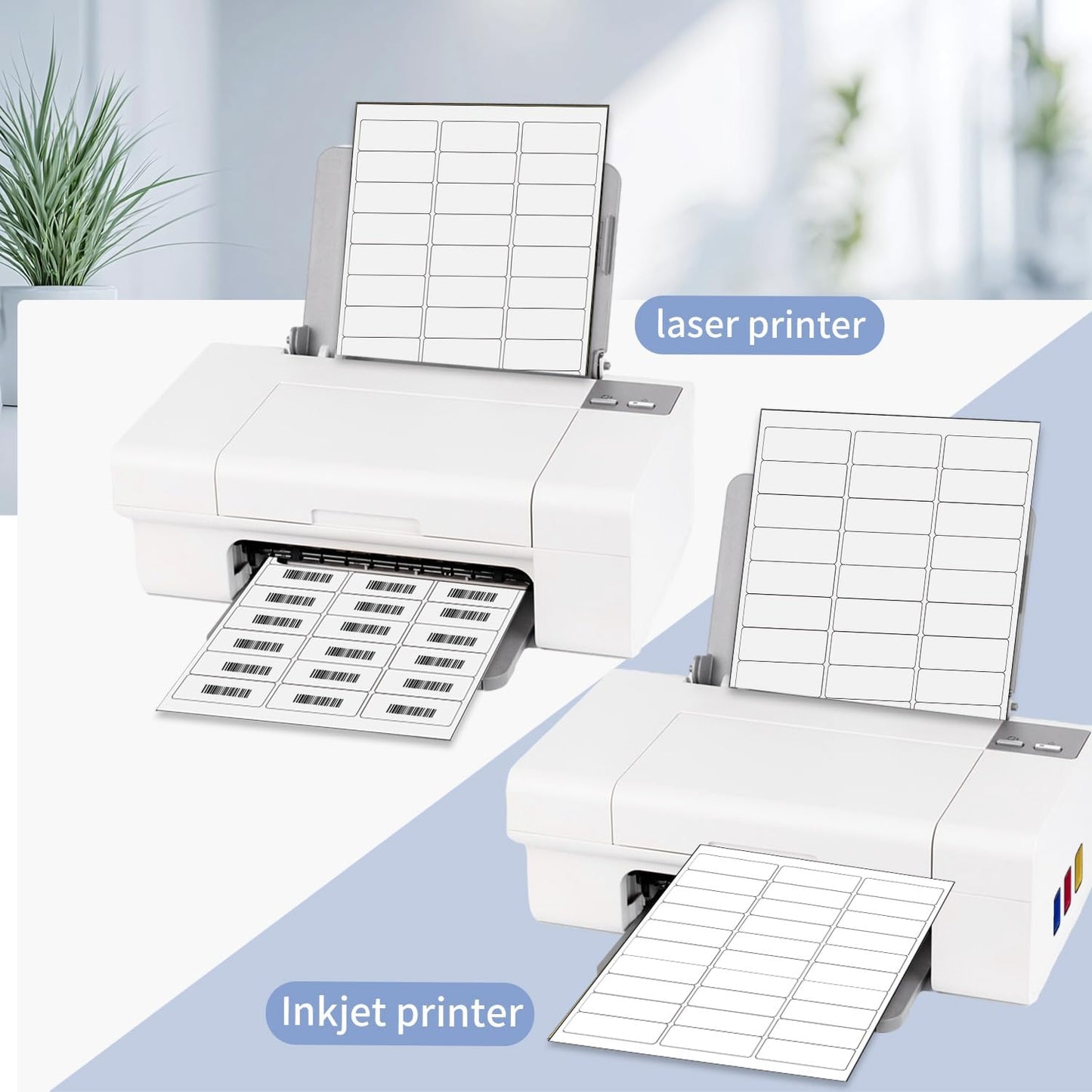 STARLIBOO Transparent Stickers Labels - 1" x 2-5/8" Address Labels Mailing Stickers for Laser/Inkjet Printer 8.5"×11"- 20 Sheet