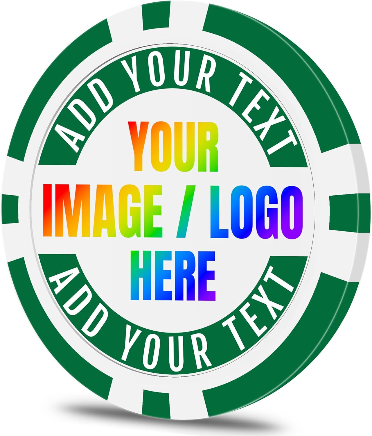 50 Custom Poker Chips, Personalized with Your own Logo, Photo or Text - 11.5g Casino Chips for Poker Gram, Tournaments, Business Card, Token