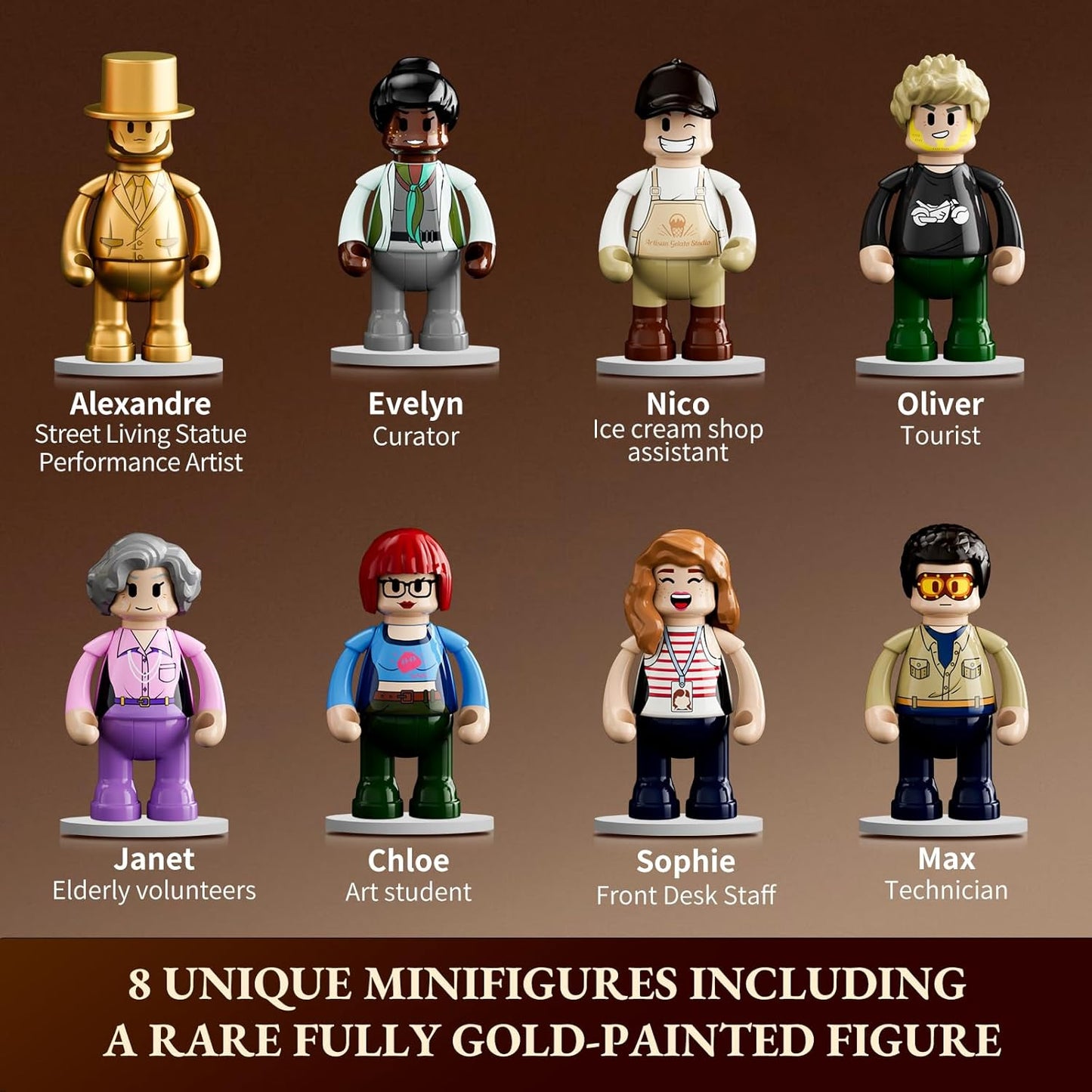 Brick Art Gallery Lighting Building Bricks Set - Town Life City Modular Collection Kit with Minifigures 3400 Pcs for Adults & Teen & Visual Art Lovers