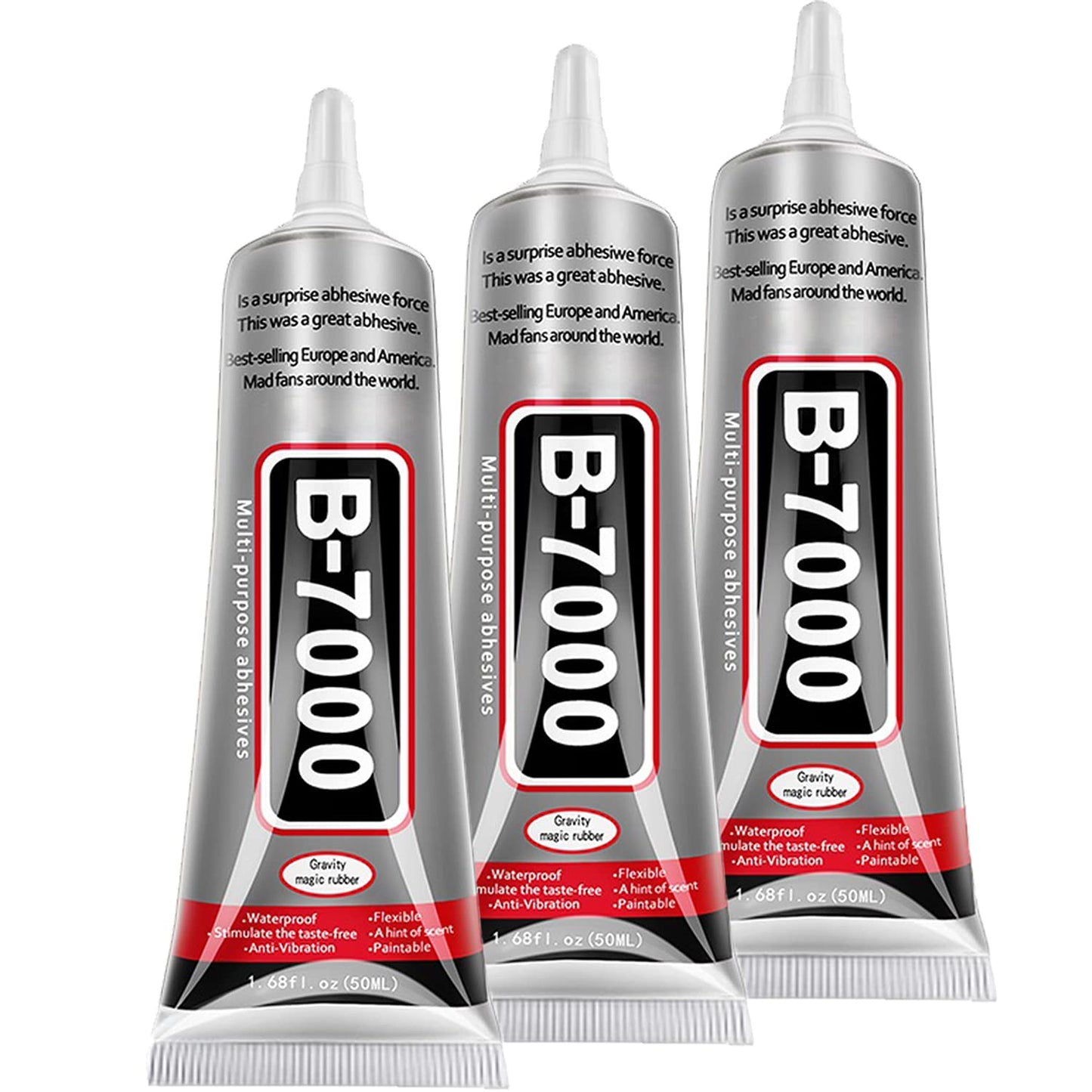 B7000 Jewelry Glue for Jewelry Making, FITTDYHE 3PCS 50ML/1.69 fl oz Clear B-7000 Glue Rhinestone, Multipurpose Super Adhesive for Phone Repair Nail Art Wood Glass Charms