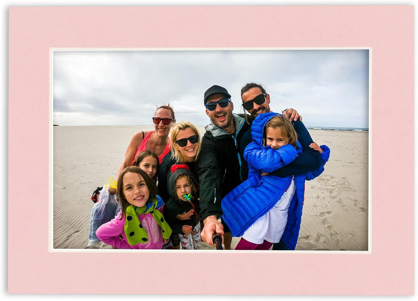 8x10 Mat Bevel Cut for 5.5x8.5 Photos - Acid Free Pink Precut Matboard - For Pictures, Photos, Framing - 4-ply Thickness