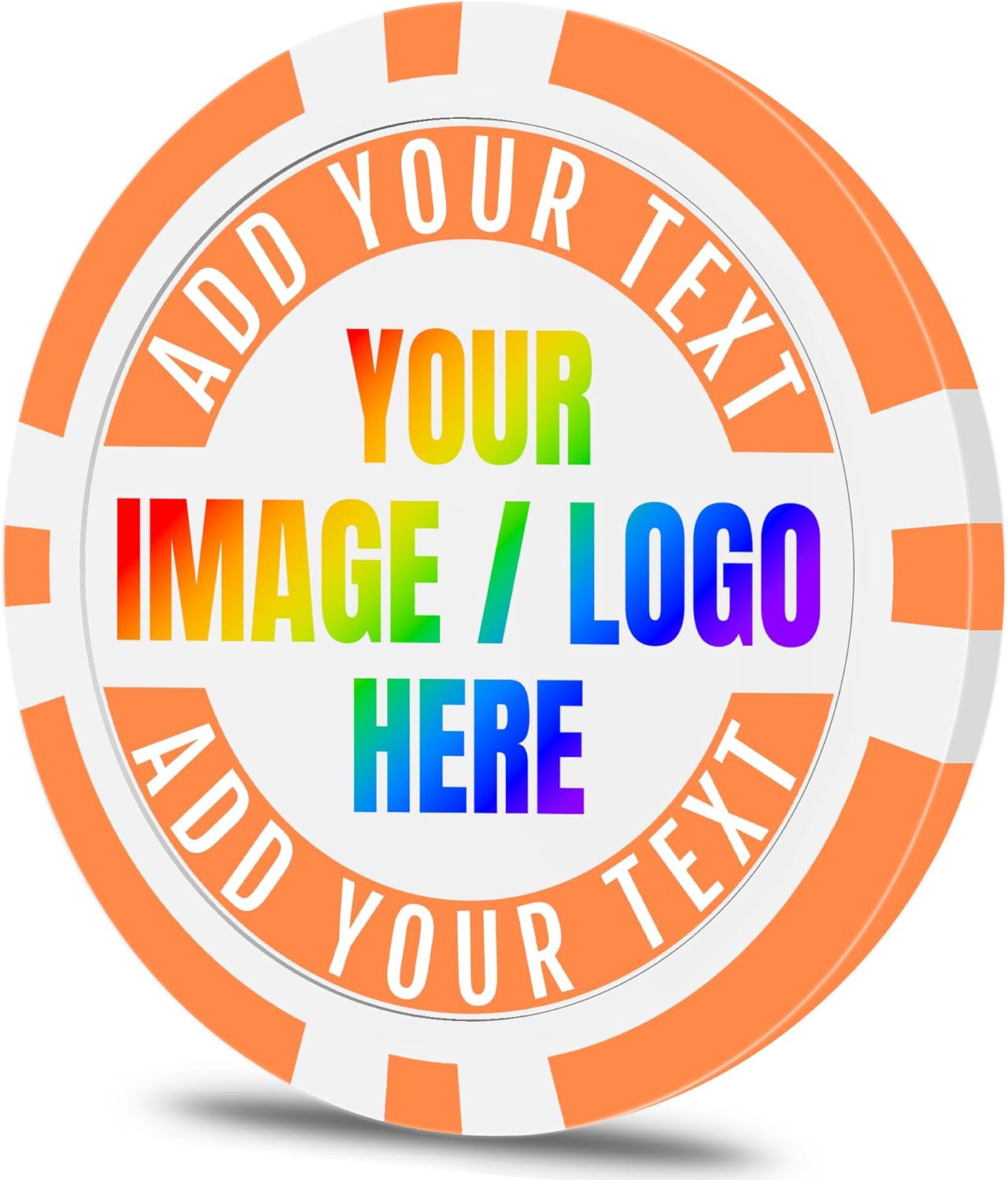 50 Custom Poker Chips, Personalized with Your own Logo, Photo or Text - 11.5g Casino Chips for Poker Gram, Tournaments, Business Card, Token