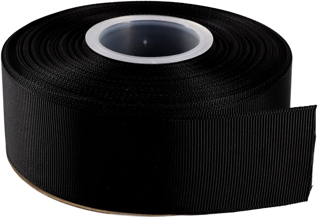 ITIsparkle 11/2" Inch Grosgrain Ribbon 25 Yards-Roll Set for Gift Wrapping Cake Decoration Party Favor Hair Braids Hair Bow Baby Shower Decoration Floral Arrangement Craft Supplies, Black Ribbon