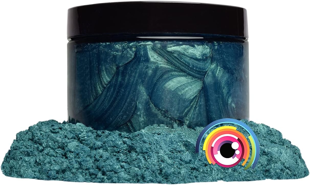 Eye Candy Pigments Premium Mica Powder - Macaw Blue Green (50gr) - for Epoxy, Resin, Soap, Paint, Woodworking, Acrylic Pouring, Bath Bombs, Fishing Lures - DIY Arts and Crafts Additive