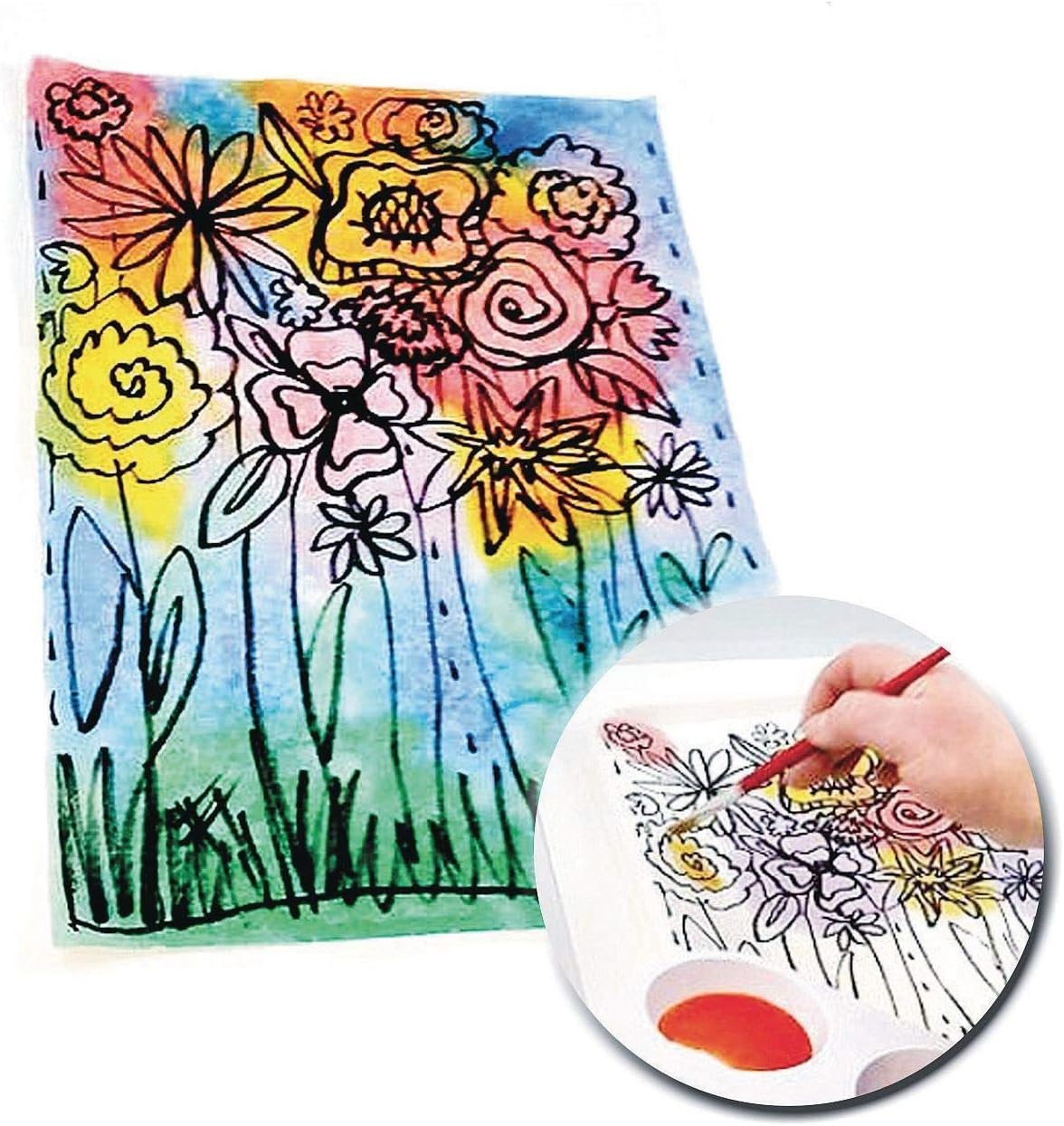 S&S Worldwide Color Splash! Liquid Watercolor Paint, 10 Vivid Colors, 8-oz Flip-Top Bottles, for All Watercolor Painting, Use to Tint Slime, Clay, Glue, Shaving Cream, Non-Toxic., Multicolor