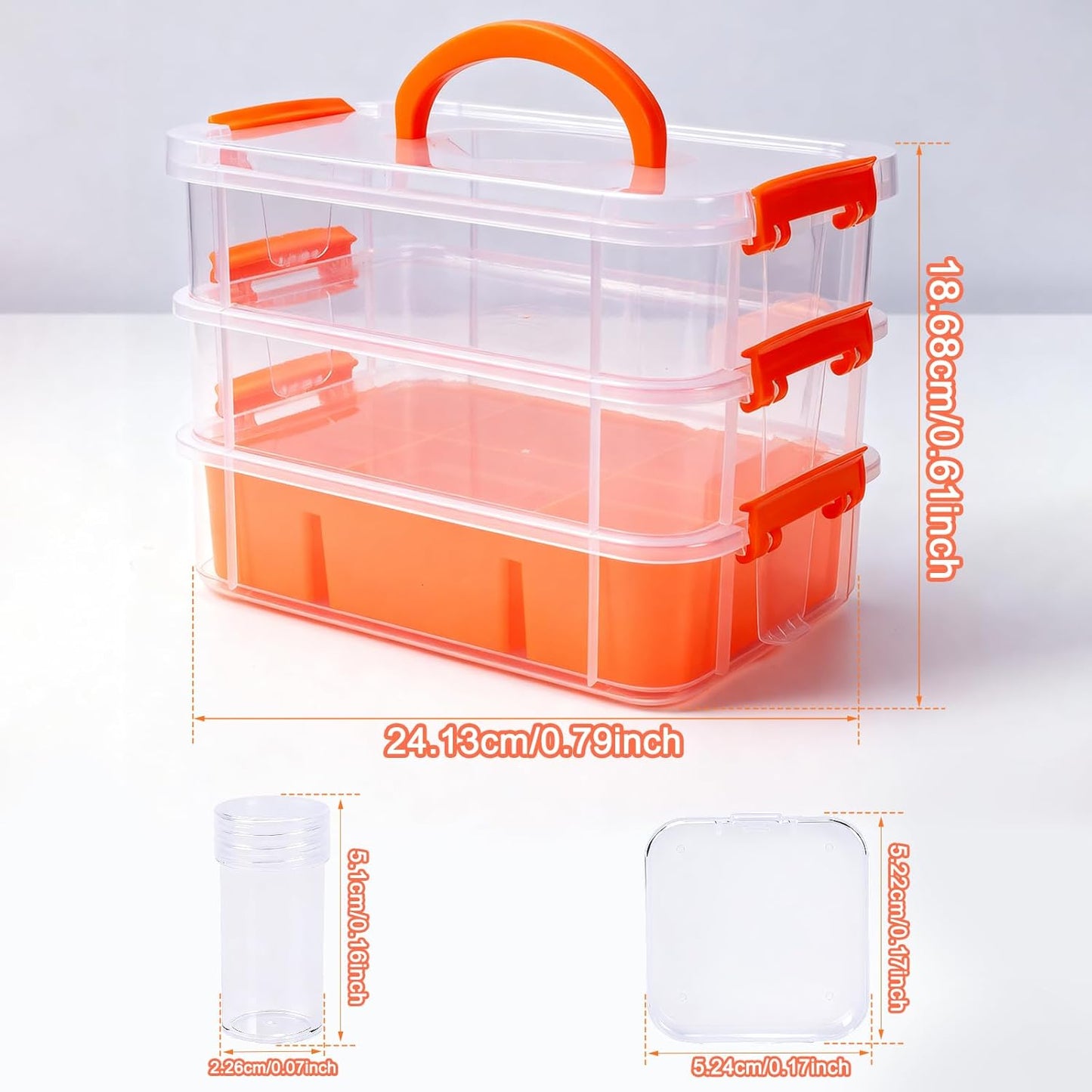 Bead Organizers 3-Tier Stackable Storage Container Box 87 Pcs Diamond Art Storage Plastic Storage Cases Mini Clear Bead Storage Containers for Bracelet Making DIY Jewelry Craft Nail Transparent Boxes