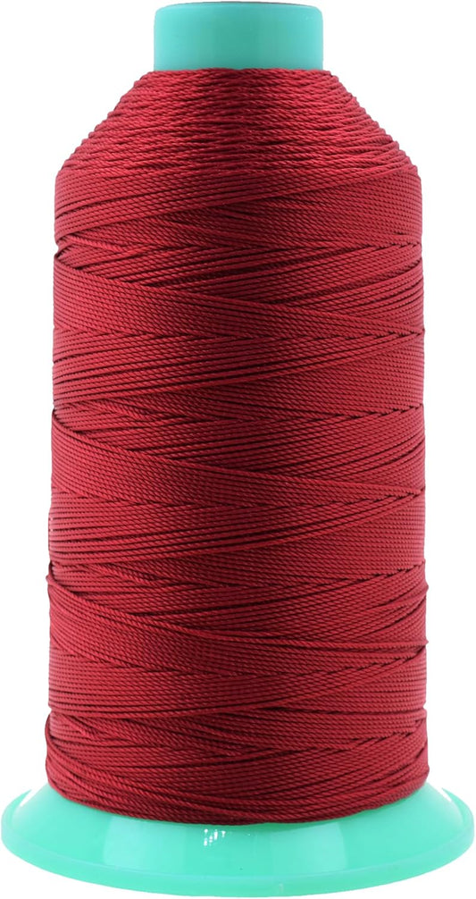 Mandala Crafts Bonded Nylon Thread Maroon Heavy Duty Sewing Threads - 800 YDs Size 277 840D T270 Tex 270 Thread for Leather Jeans Weaving Outdoor Marine Upholstery Threads