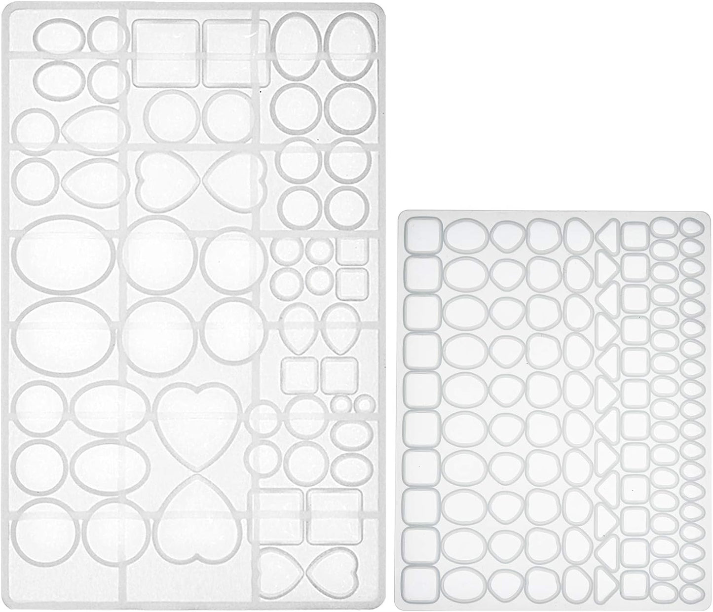 FUNSHOWCASE Cabochon Gem Silicone Mold 2 Trays for Resin Casting Jewelry Making