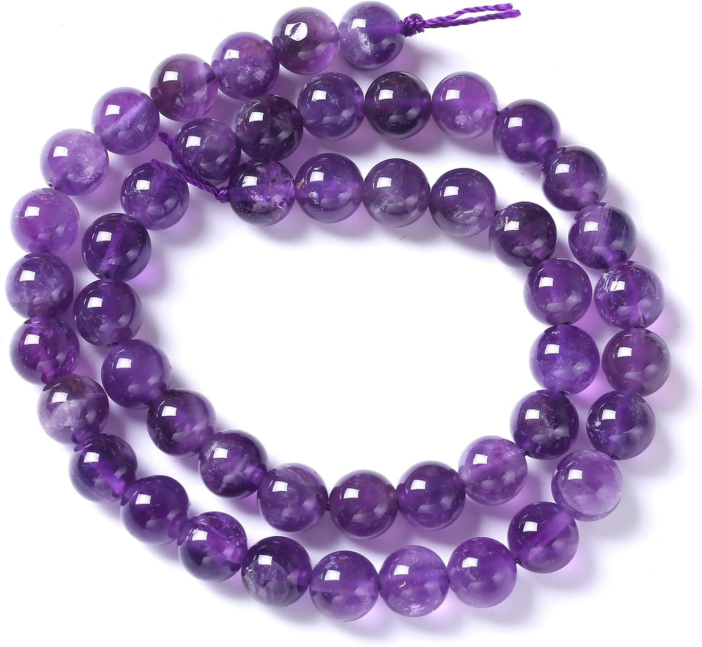 36pcs 10mm AAA Natural Amethyst Beads Crystal Energy Healing Power Stone Beadsfor Jewelry Making DIY Bracelet Necklace Accessories 15"