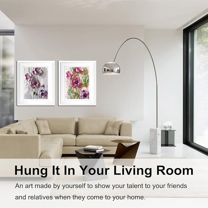 BAISITE Paint by Numbers Kit for Adults Beginners,12" Wx16 L 2 Pack Canvas for Painting Kits for Adults in Colorful Box 6566 Already Framed