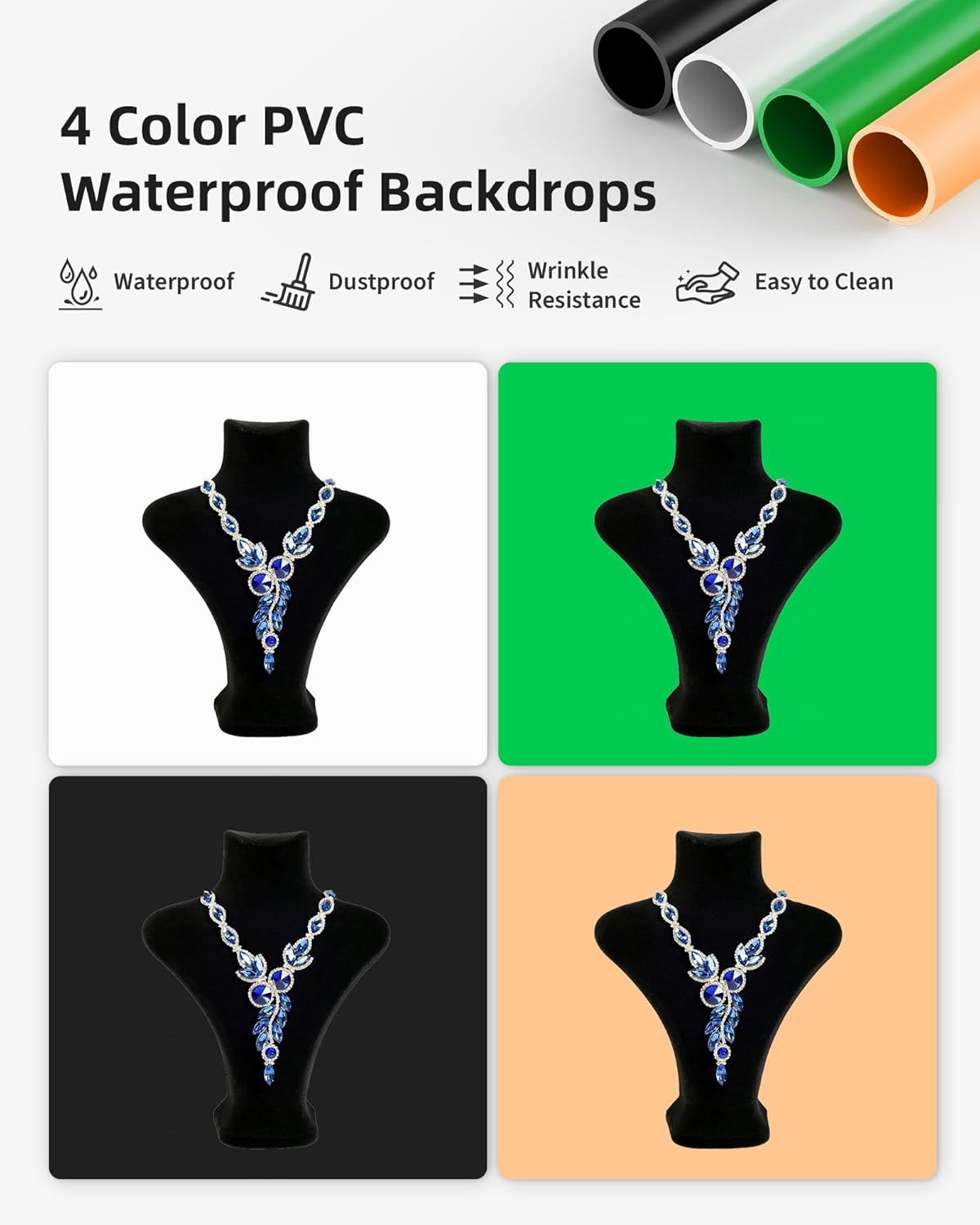 Glendan Upgrade Professional Portable Photo Studio Light Box with 1222 LED Lights, 20"x20" Soft Box, 4 Color PVC Backdrops for Jewelry and Product Photography