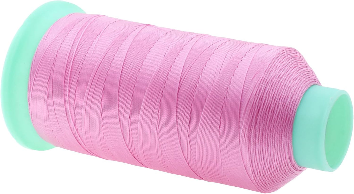 Mandala Crafts Bonded Nylon Thread Pink Heavy Duty Sewing Threads - 1100 YDs Size 92 280D T90 Tex 90 Thread for Leather Jeans Weaving Outdoor Marine Upholstery Threads
