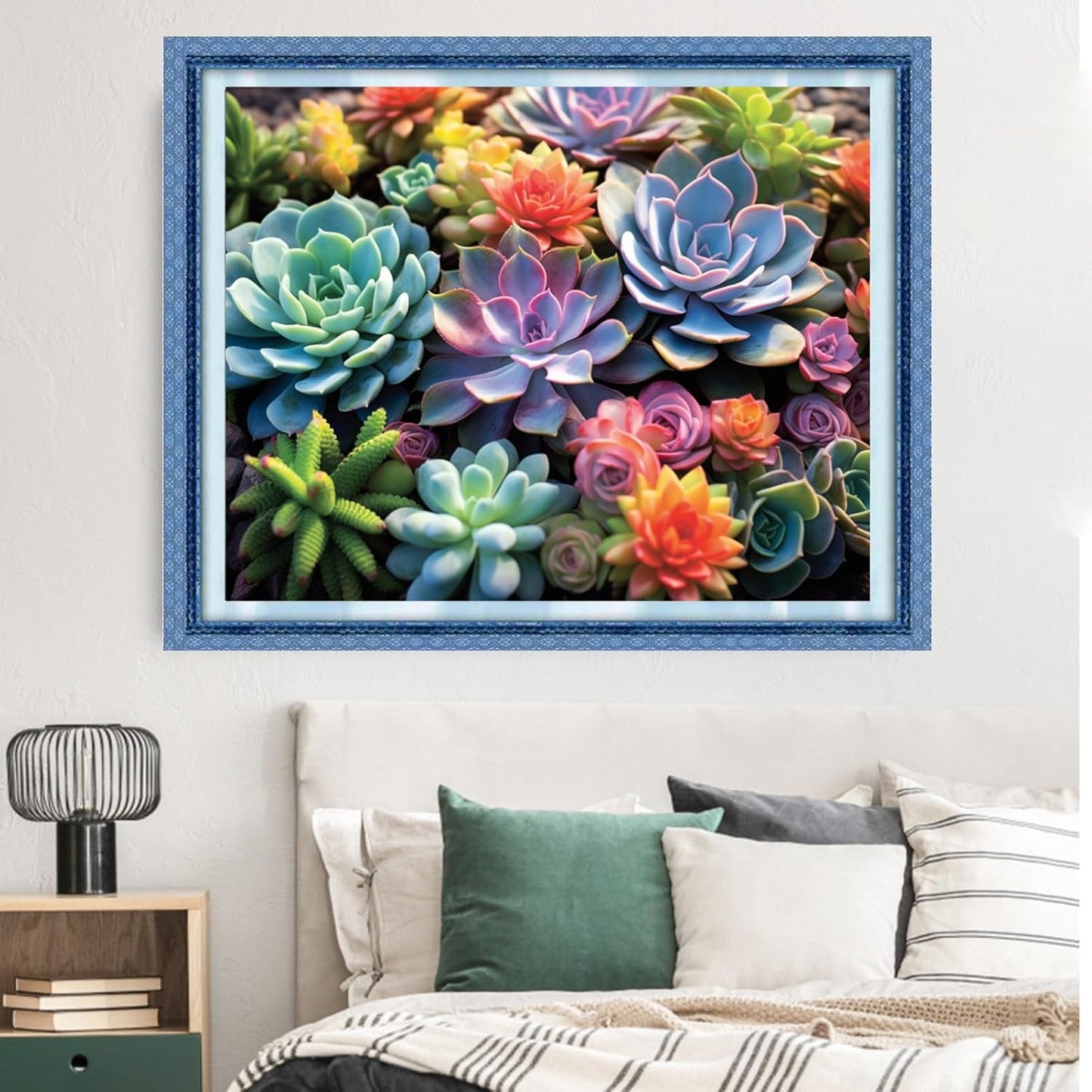 Dimxvean Stamped Cross Stitch Kits,Cross Stitch Kits for Adults Beginners,Embroidery Kits Full Range of Cross Stitch Stamped Kits Needlepoint Kits Cross Stitch Patterns-Succulent Plants 16x20 inch