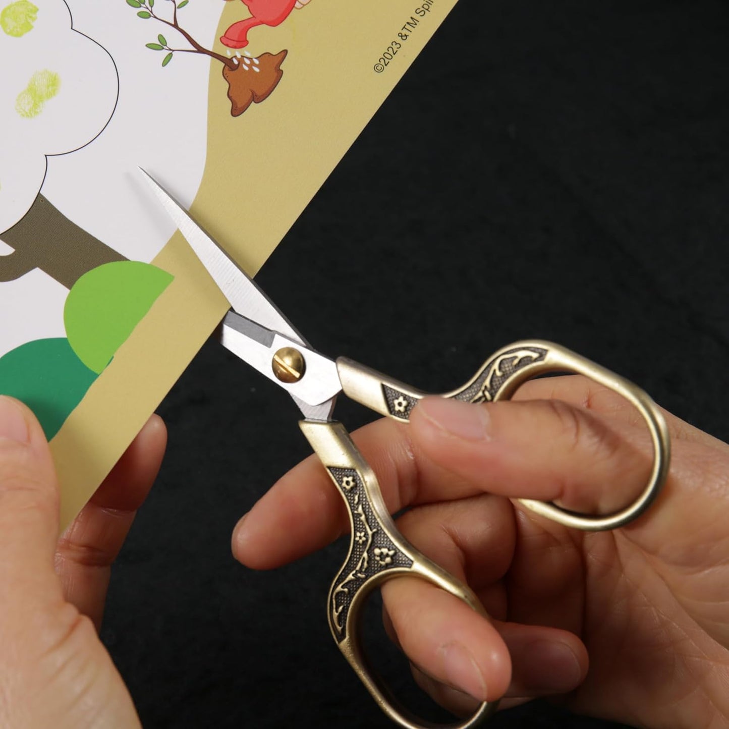 Small Craft scissors-5 Inch Vintage Precision Scissors-Ultra Sharp Blade Shears,scotch scissors for Office Home School Sewing Fabric Craft Hair trimming,Facial,Beard,Eyebrow (Bronze)…