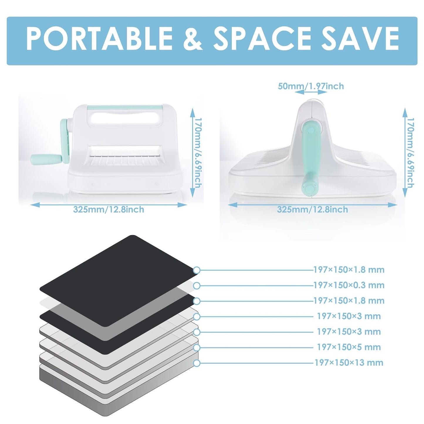 Manual Die Cutting Machine,Embossing Machine for Card Making Crafting, 6" Openning(Gift Box)