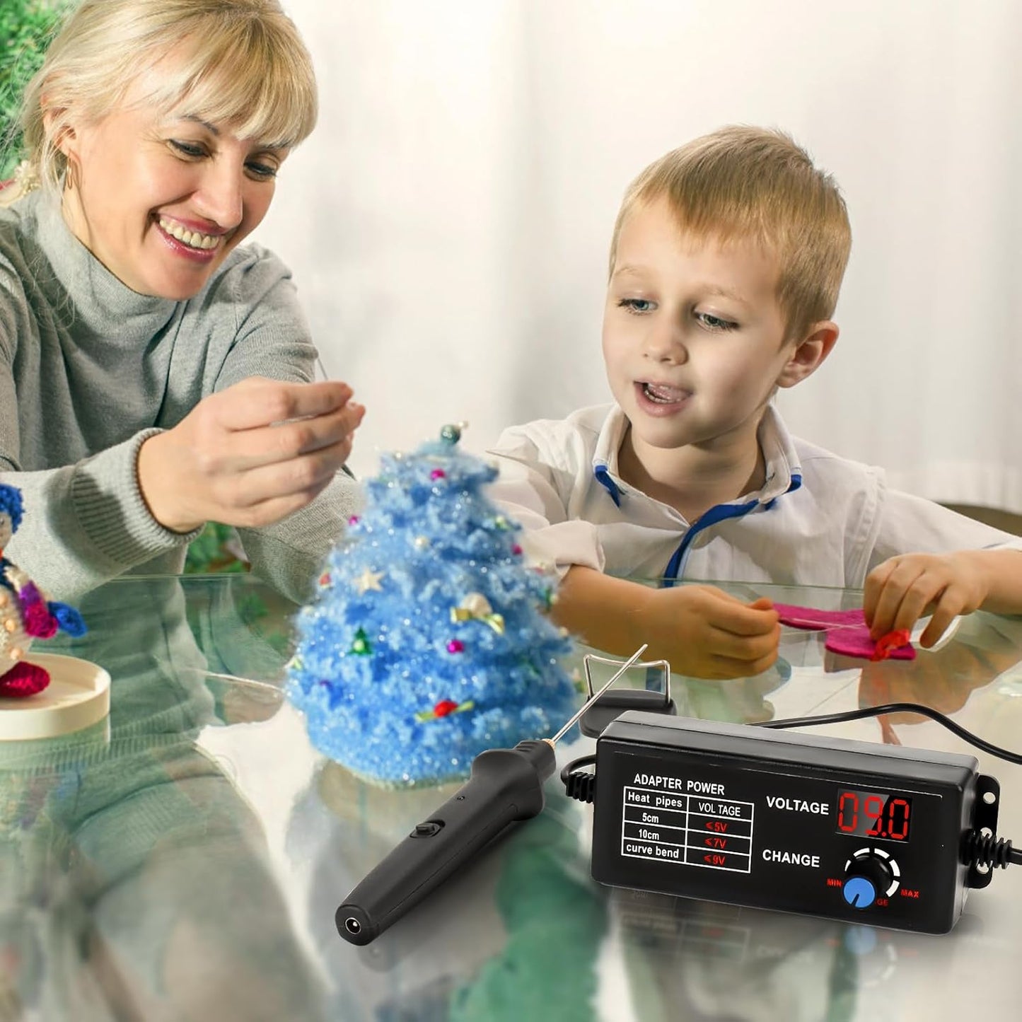 Foam Cutter Tool with Digital Voltage Controller, 100-240V /18W 4 in 1 Hot Foam Cutter Set with Marker Pen