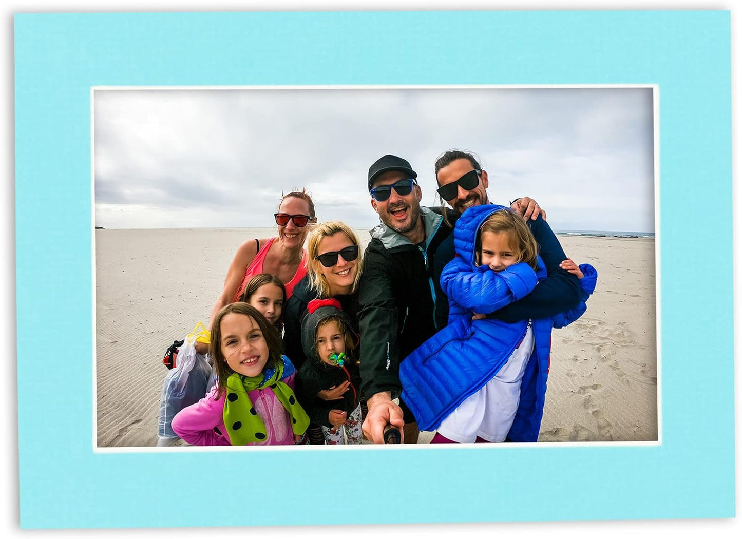 8x10 Mat for 6x8 Photo - Precut Aquamarine Blue Picture Matboard for Frames Measuring 8 x 10 Inches - Bevel Cut Matte to Display Art Measuring 6 x 8 Inches - Acid Free ONE MAT