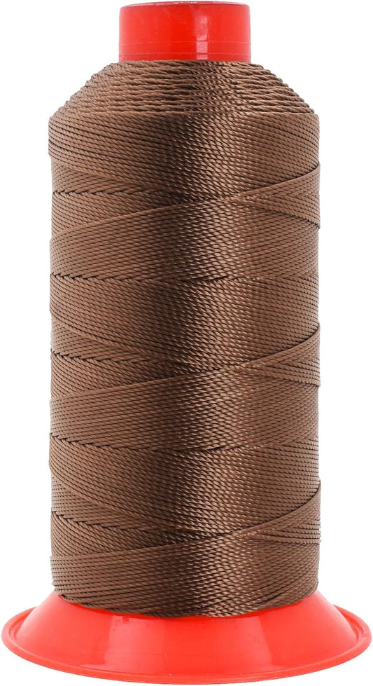Mandala Crafts Bonded Nylon Thread - Russet Brown Heavy Duty Sewing Threads - 415 YDs Size 346 210D T350 Tex 350 for Leather, Jeans, Weaving, Outdoor, Marine, Upholstery