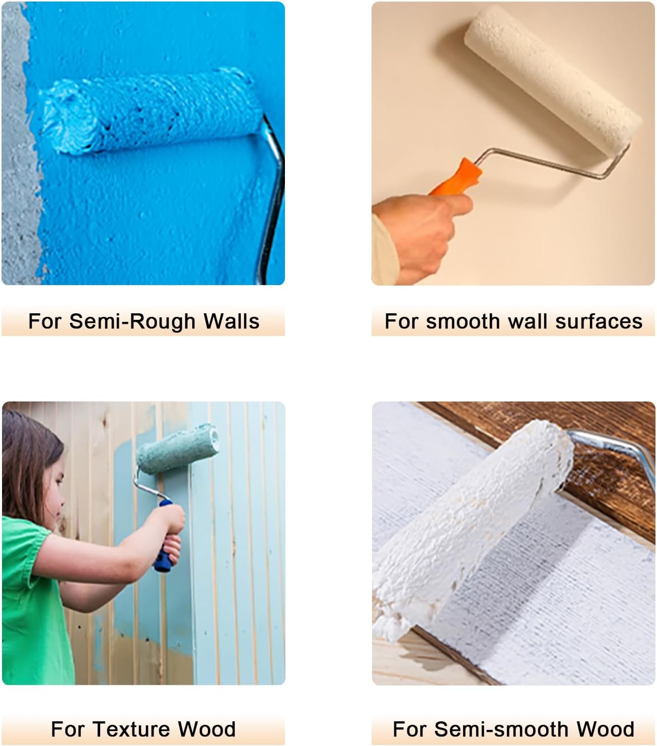 20 Pieces Paint Roller Cover, 6 inch Microfiber Roller Covers, Washable Covers for Roller Frame, House Painting Supplies, Naps for Paint Roller Brush for Painting Walls Ceilings