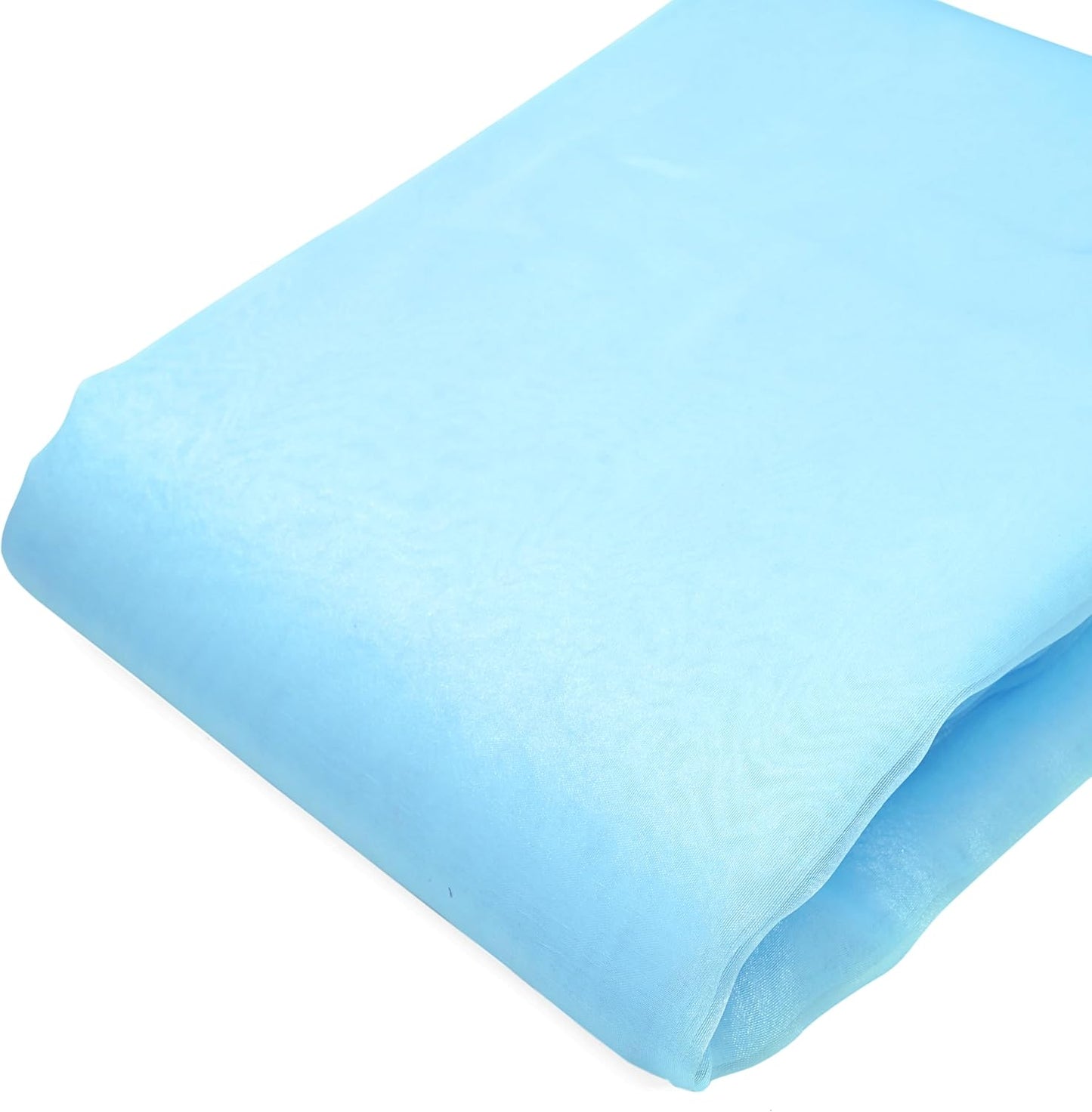 Organza Fabric 5 Yard Bridal Solid Sheer Organza Fabric Bolt for Wedding Dress, Fashion, Crafts, Decorations Silky Shiny Organza 44" - (5 Yard, Sky Blue)