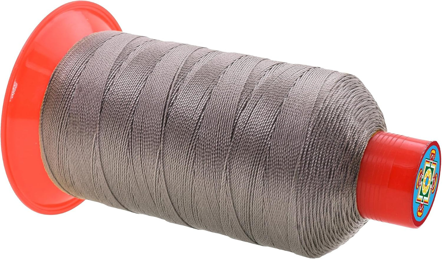 Mandala Crafts Bonded Nylon Thread Taupe Heavy Duty Sewing Threads - 800 YDs Size 207 630D T210 Tex 210 Thread for Leather Jeans Weaving Outdoor Marine Upholstery Threads