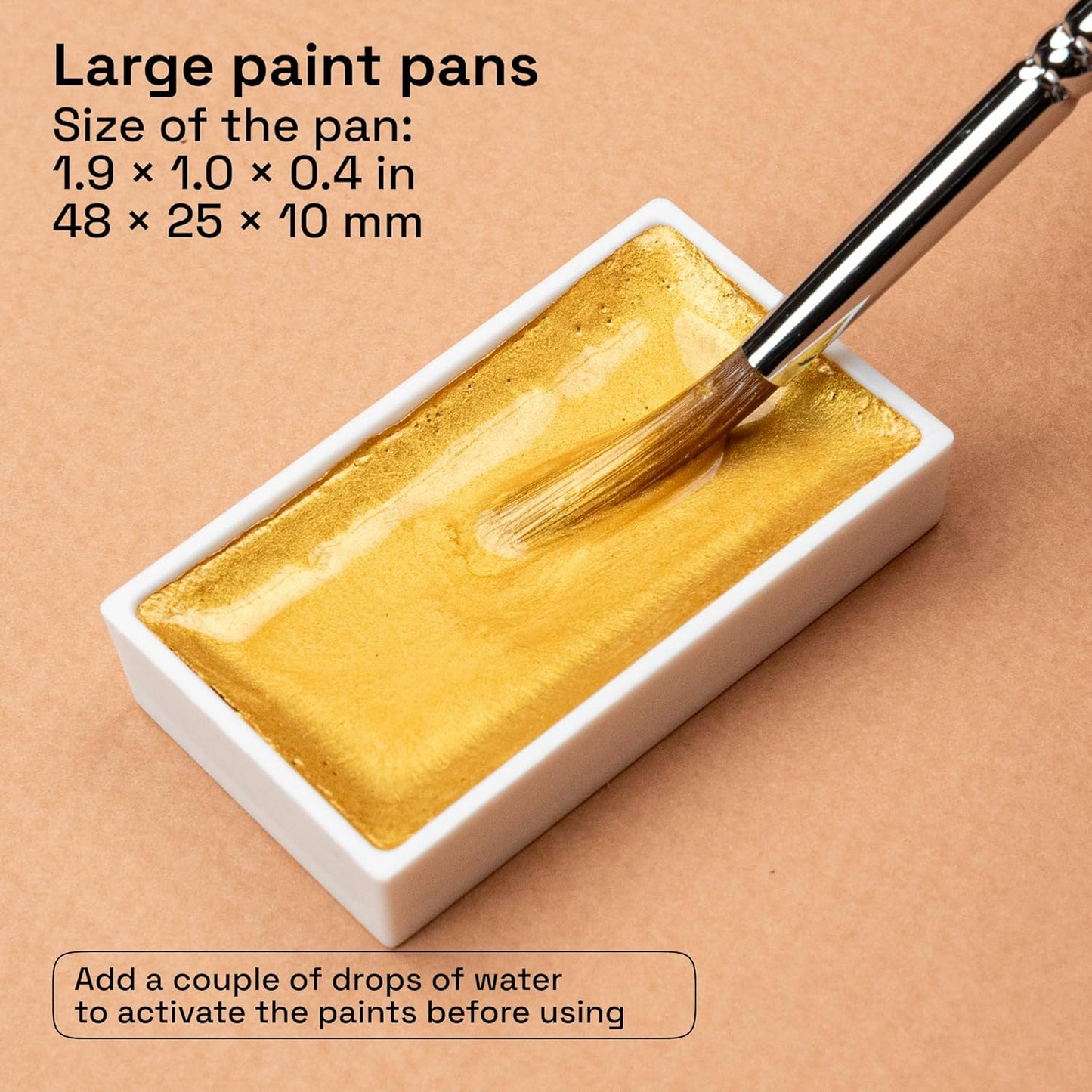 ARTISTRO Professional Metallic Watercolor Paint Set for Adults - 6 Pigment-Rich Gold Colors, XL Pans, ASTM-I Lightfastness, High Tinting Strength Watercolor Set for Professionals made by professionals