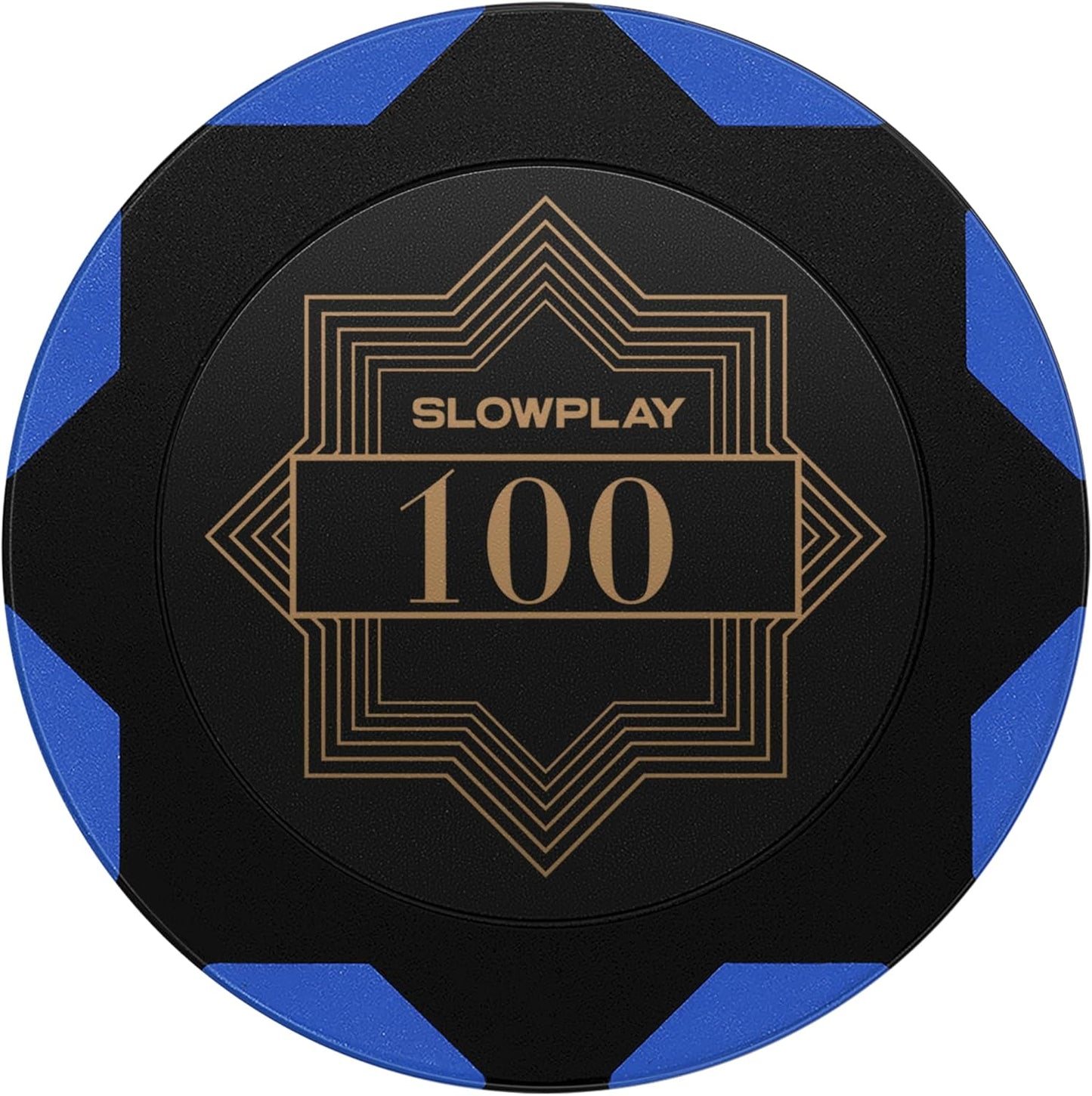 SLOWPLAY Nash Clay Poker Chips, 14 Grams Heavyweight Clay Composite, 40mm Large Chips in Bulk, Pack of 50 with Denomination of 100