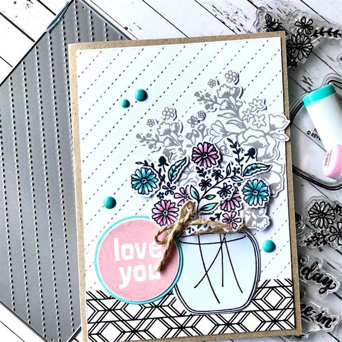 Cutting Dies Metal Stencils Scrapbooking Tools Flowers Lace Frame DIY Embossing Template for Paper Card Making Album Arts Crafts Supplies (Diagonal background-11.1x14.3cm)