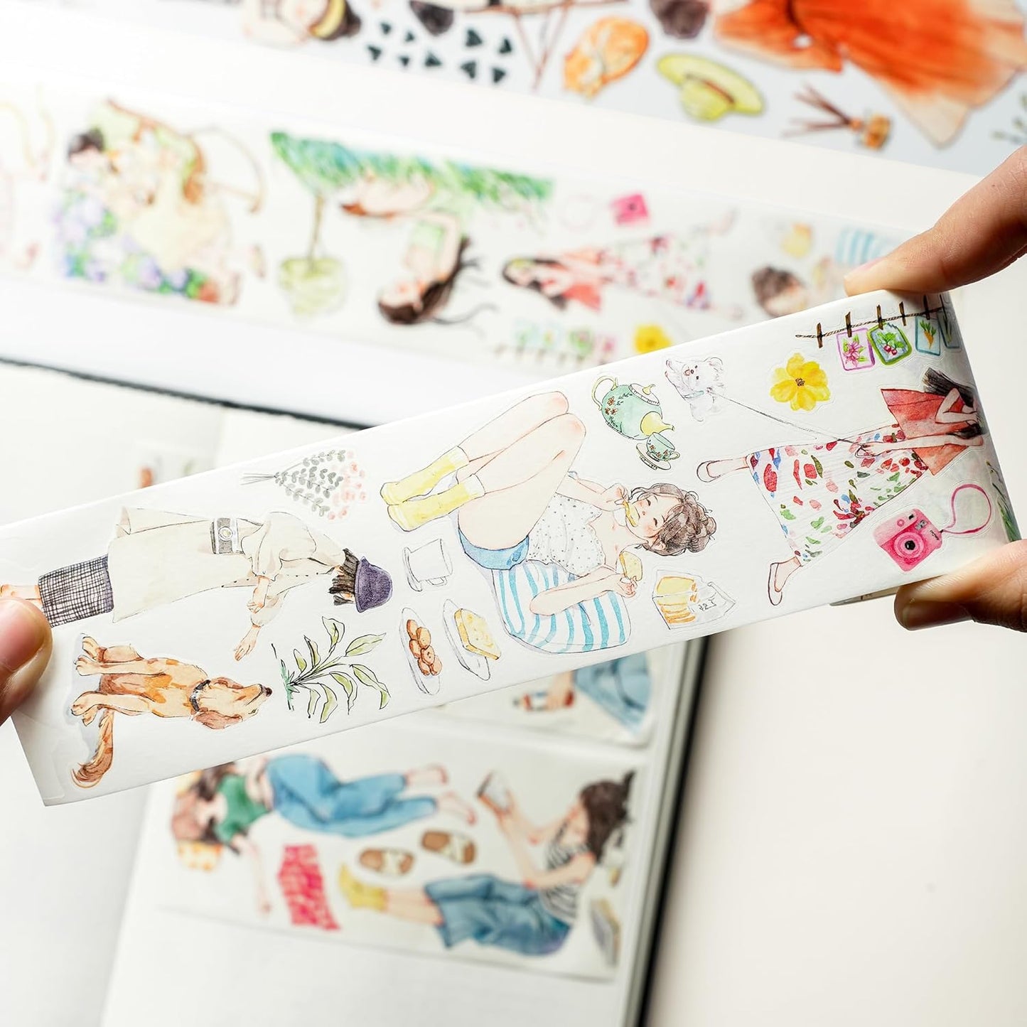 WT Pre-Cut Leisurely Days Washi Tape Roll, Original Designs, Decorative for Bible Journaling, Bullet Journals, Scrapbooks, Planners & DIY Craft Supplies