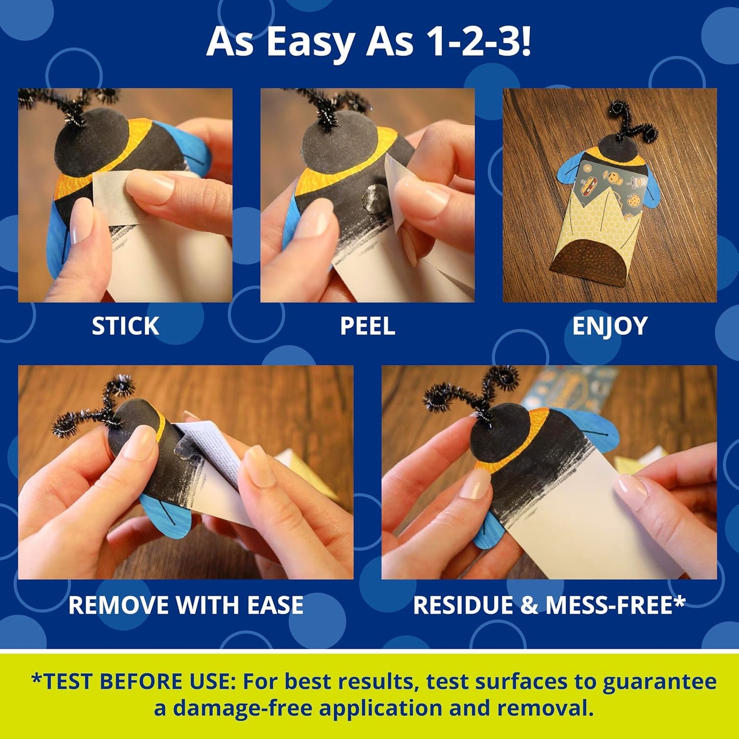 Glue Dots, Removable Dots Value Pack, Double-Sided, 1/2", .5 Inch, 600 Dots, DIY Craft Glue Tape, Sticky Adhesive Glue Points, Liquid Hot Glue Alternative, Clear