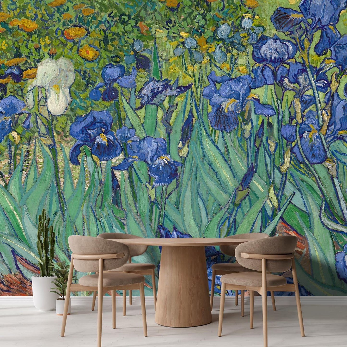 wall26 Irises by Vincent Van Gogh Dutch Impressionism 20th Century Artist Peel and Stick Large Wall Mural, Removable Wallpaper, Home Decor - 120x168 inches