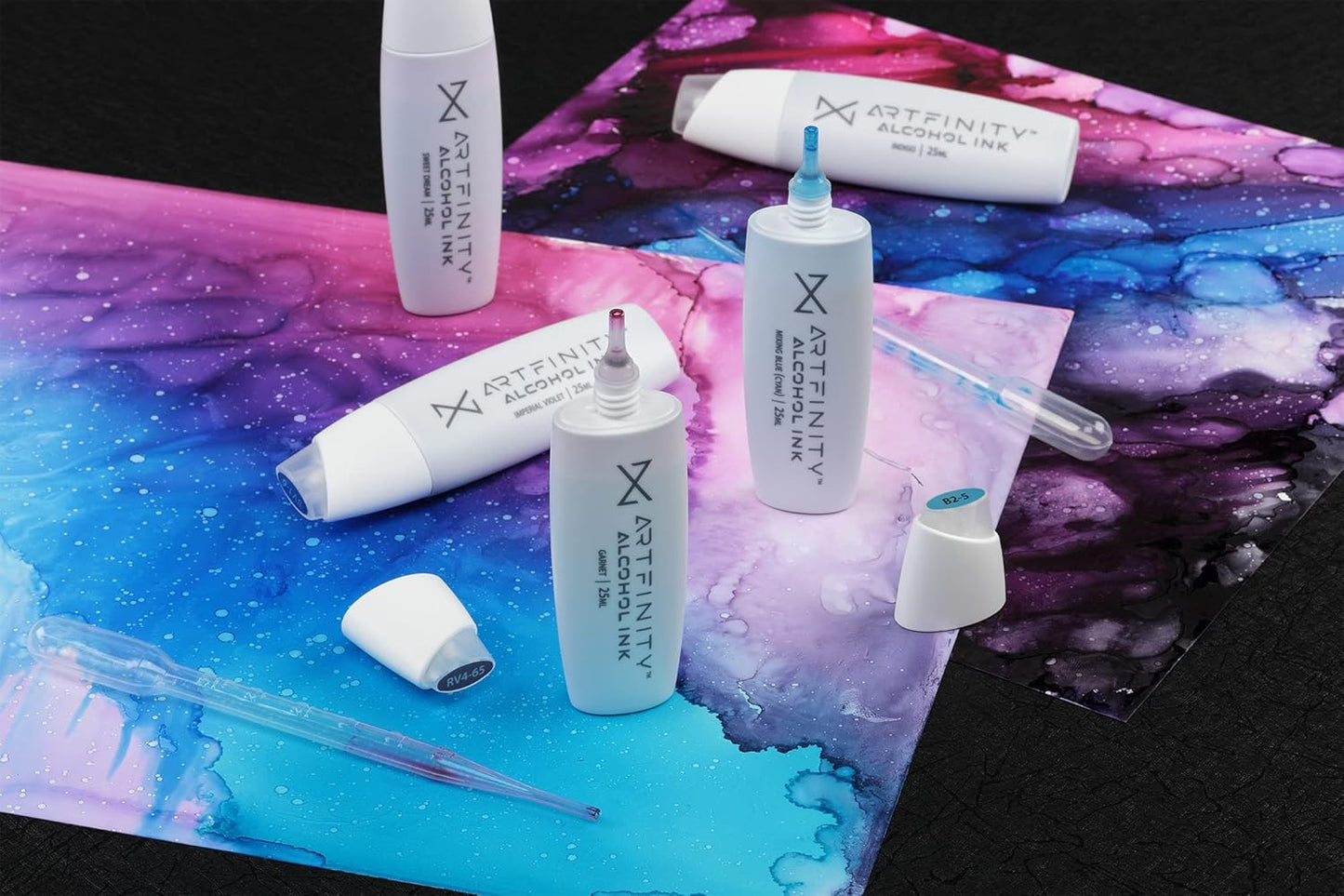 Alcohol Inks 3 Pack - Vibrant, Professional, Dye-Based Alcohol Inks for Artfinity Alcohol Markers, Artists, Drawing, & More! - Slate Grey V9-5