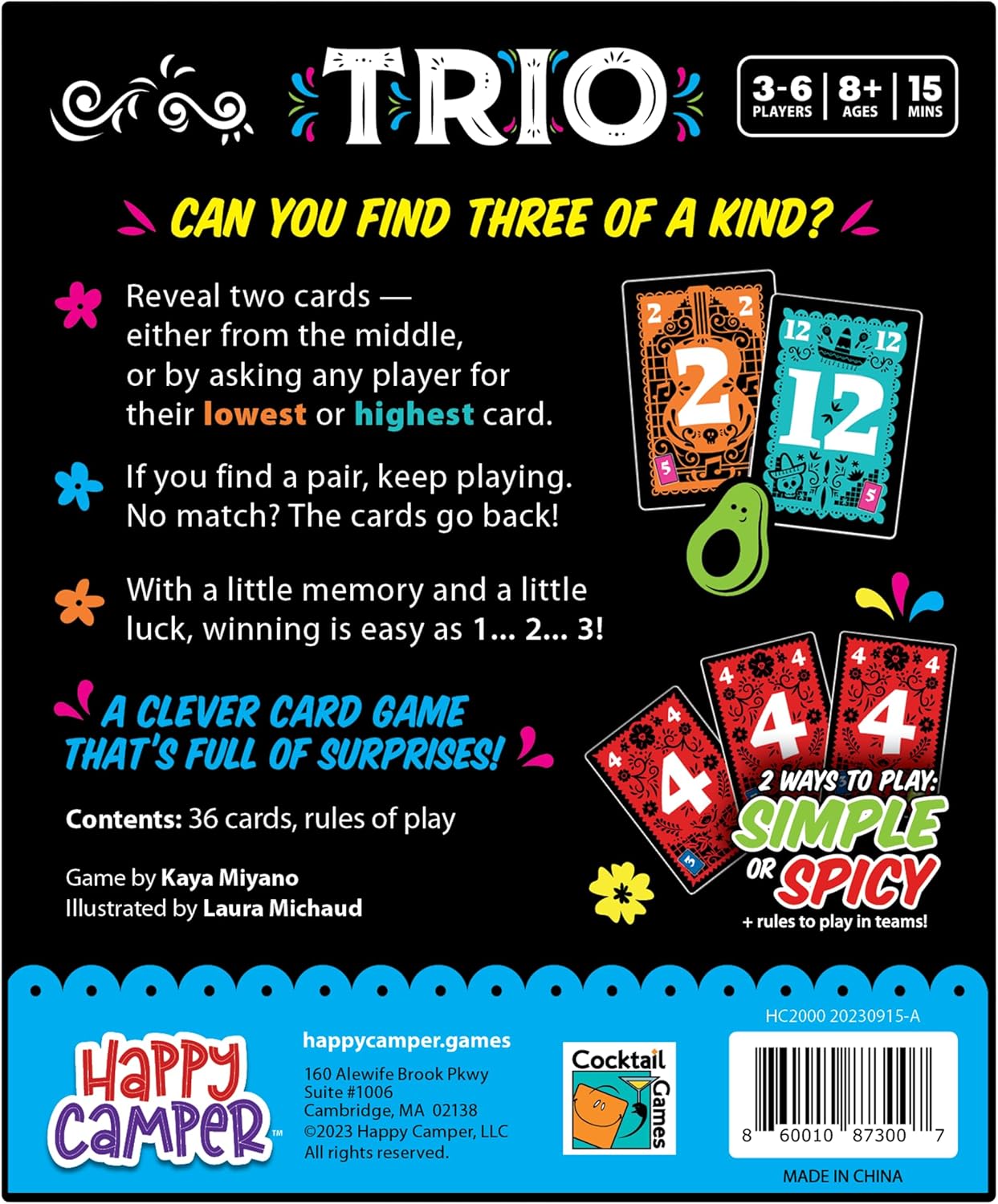 Happy Camper - Trio | Hottest New Family Game | Award-Winning | Game-of-The-Year | Perfect Stocking Stuffer | Great for Parties | 3-6 Players | Ages 8+