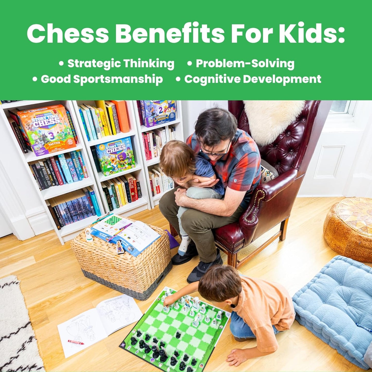 Story Time Chess - Chess Sets for Kids, Kids Chess Set, Chess Game Toddlers, Learning Games for Kids, Chess Sets for Boys & Girls
