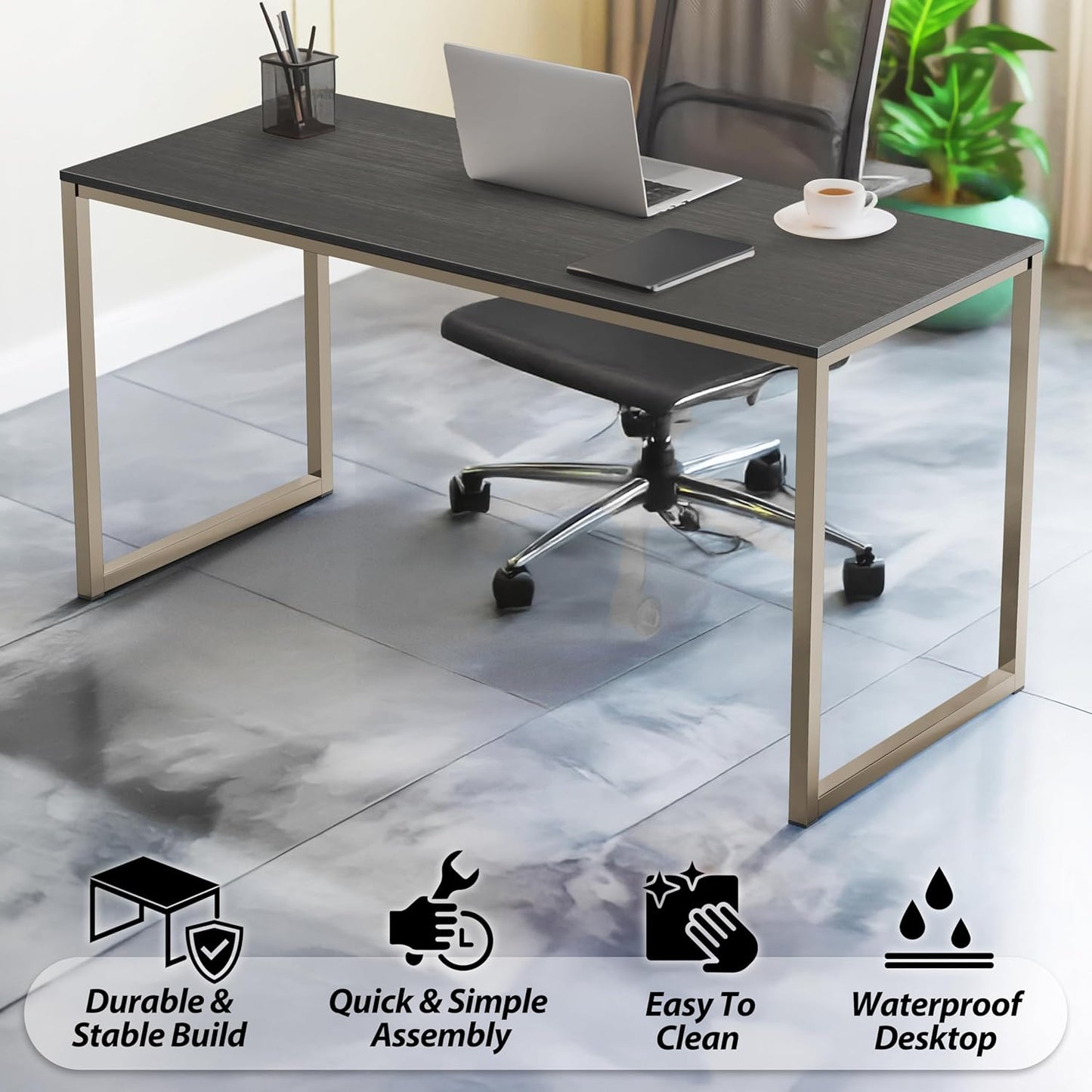 SHW Mission 48-Inch Home Office Computer Desk, Espresso