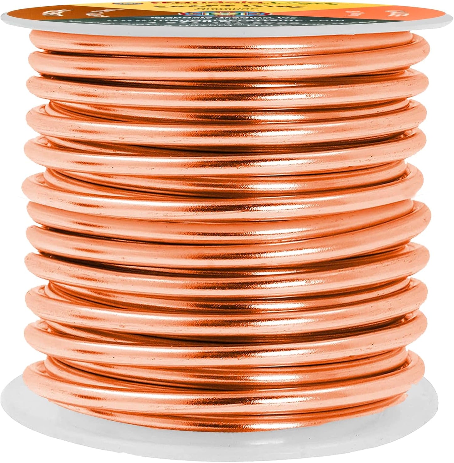 Mandala Crafts 8 Gauge Anodized Aluminum Craft Wire for Jewelry Making - 32 FT Colored Flexible Copper Wire - Bendable for Bonsai Armature Crafting Sculpting