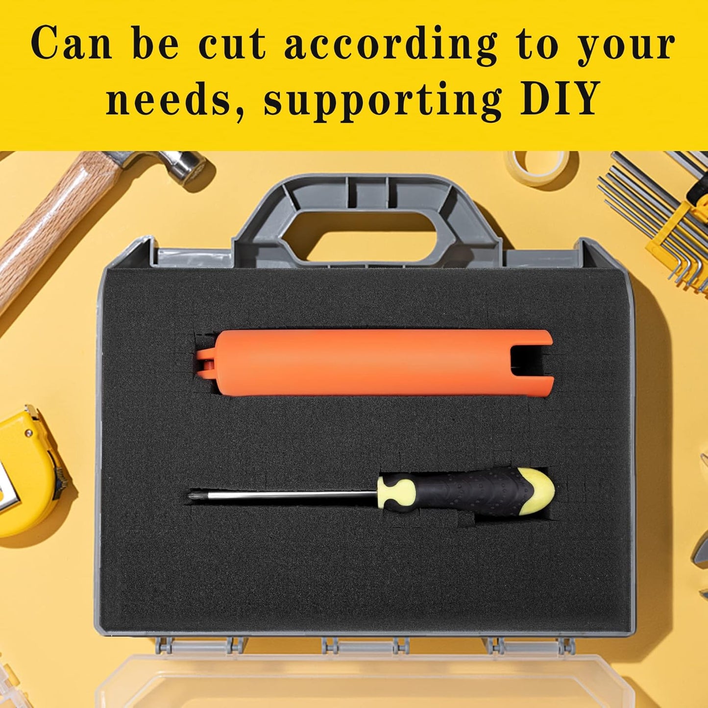 DECOHS 4 PCS Pick Apart Foam Insert- 2 Size Pick and Pluck Foam- Pluck Pre Cube Sheet Foam with Bottom Use for Board Game Box Cases Storage Drawer (Length 16 Inch)