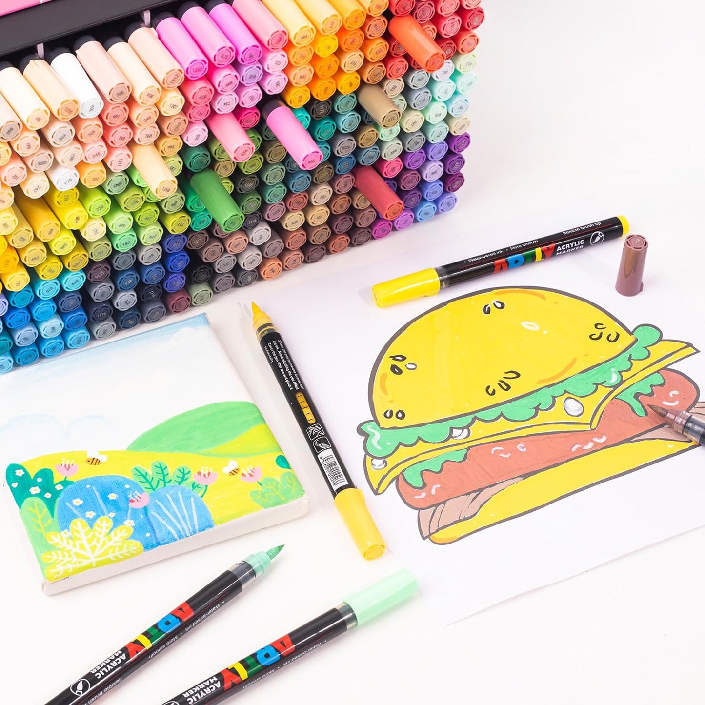 Acrylic Paint Markers, Acrylic Paint Pens, Fabric Markers for Textile, Rock, Glass, Wood, Paper, Ceramic, Canvas DIY Art Supplies Kit for Kids and Adults (240)