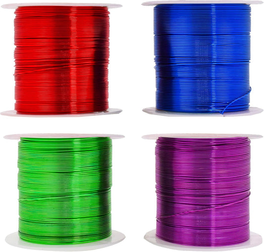Mandala Crafts 22 Gauge Anodized Aluminum Craft Wire for Jewelry Making - 400 FT Colored Flexible Rainbow Wire - Bendable for Bonsai Armature Crafting Sculpting