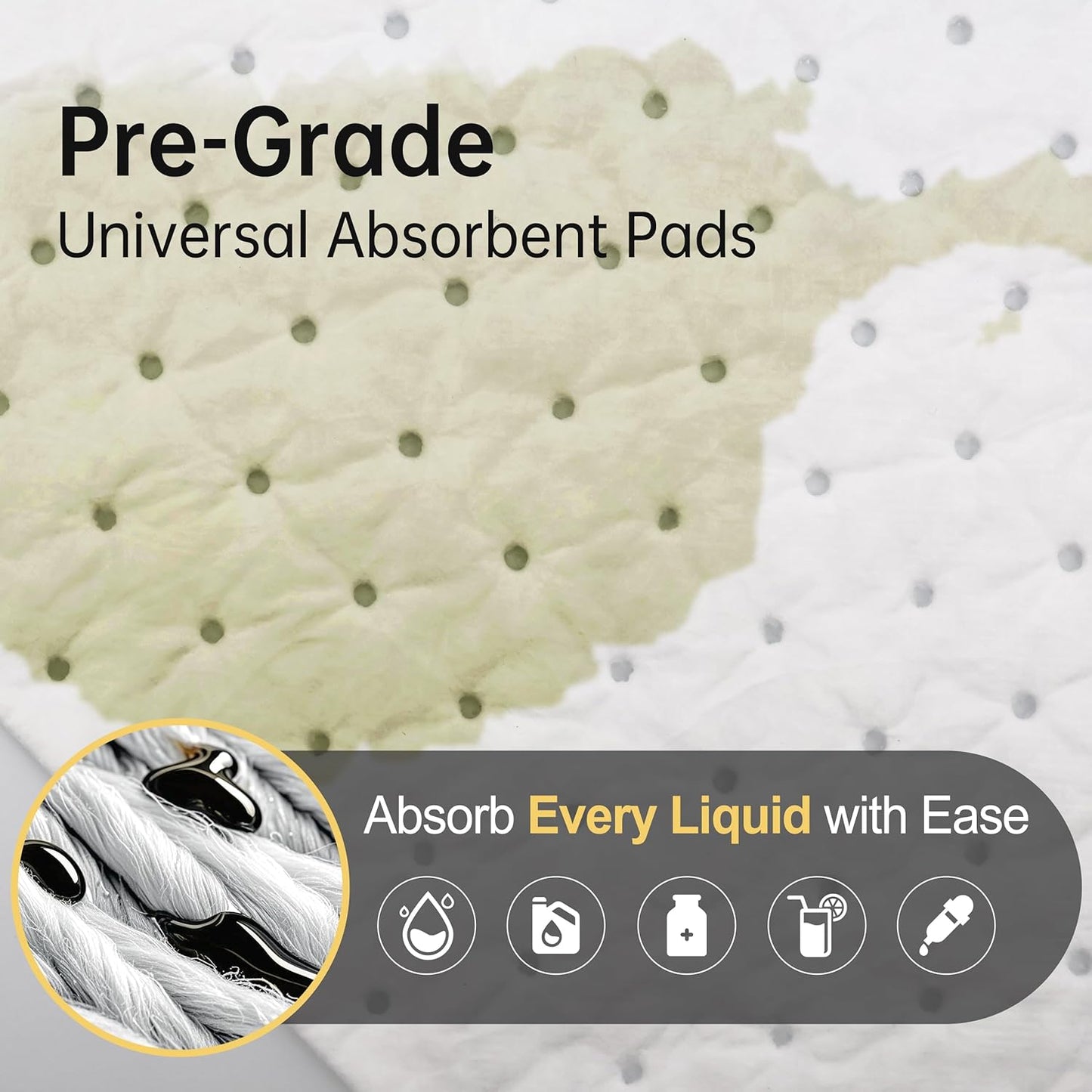 AAwipes Oil Absorbent Pads Garage Accessories Oil Spill Control Oil Absorbing Sheets for Garage, Car, Truck, Motorcycle White 100 Pack 9.8" X 13" OW1013-100