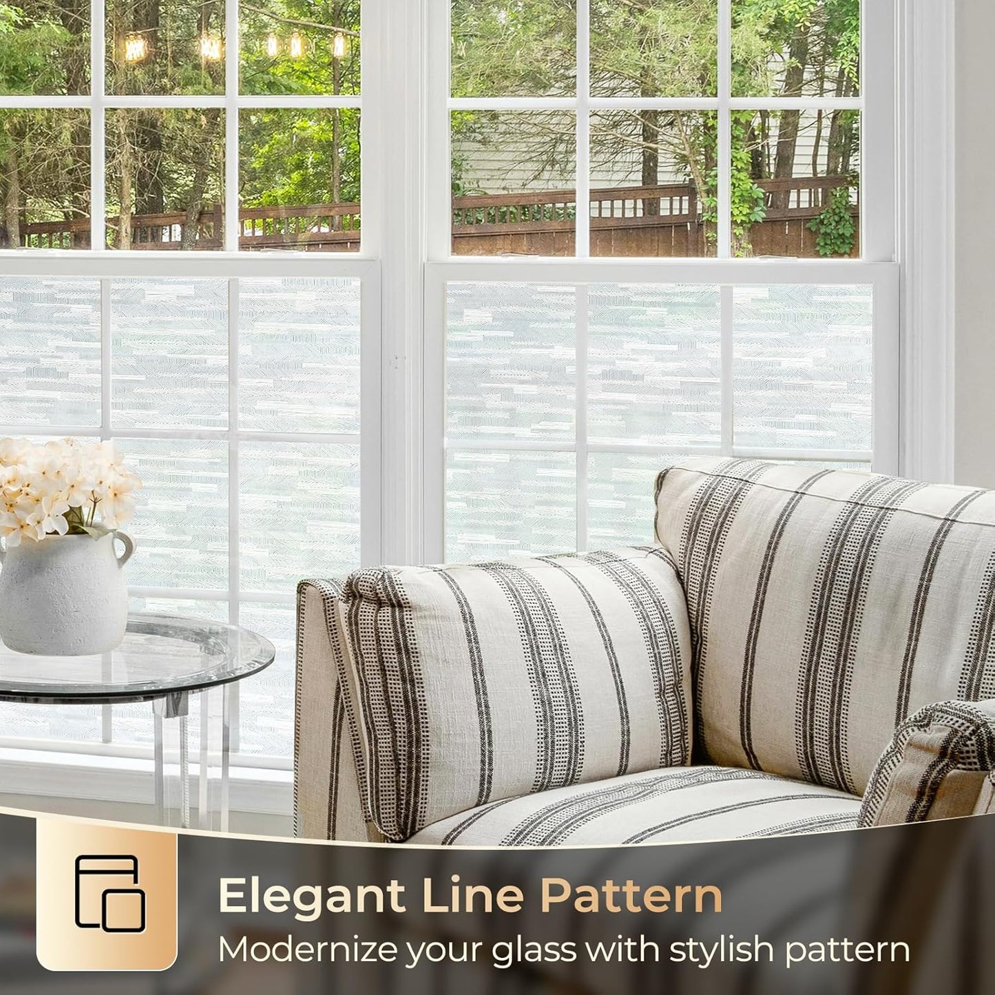 rabbitgoo Window Privacy Film, Frosted Glass Window Film Static Cling Covering, Non Adhesive Privacy Clings Vinyl, Removable Frosting Sticker for Home Decoration, White, 35.4 x 78.7 Inches