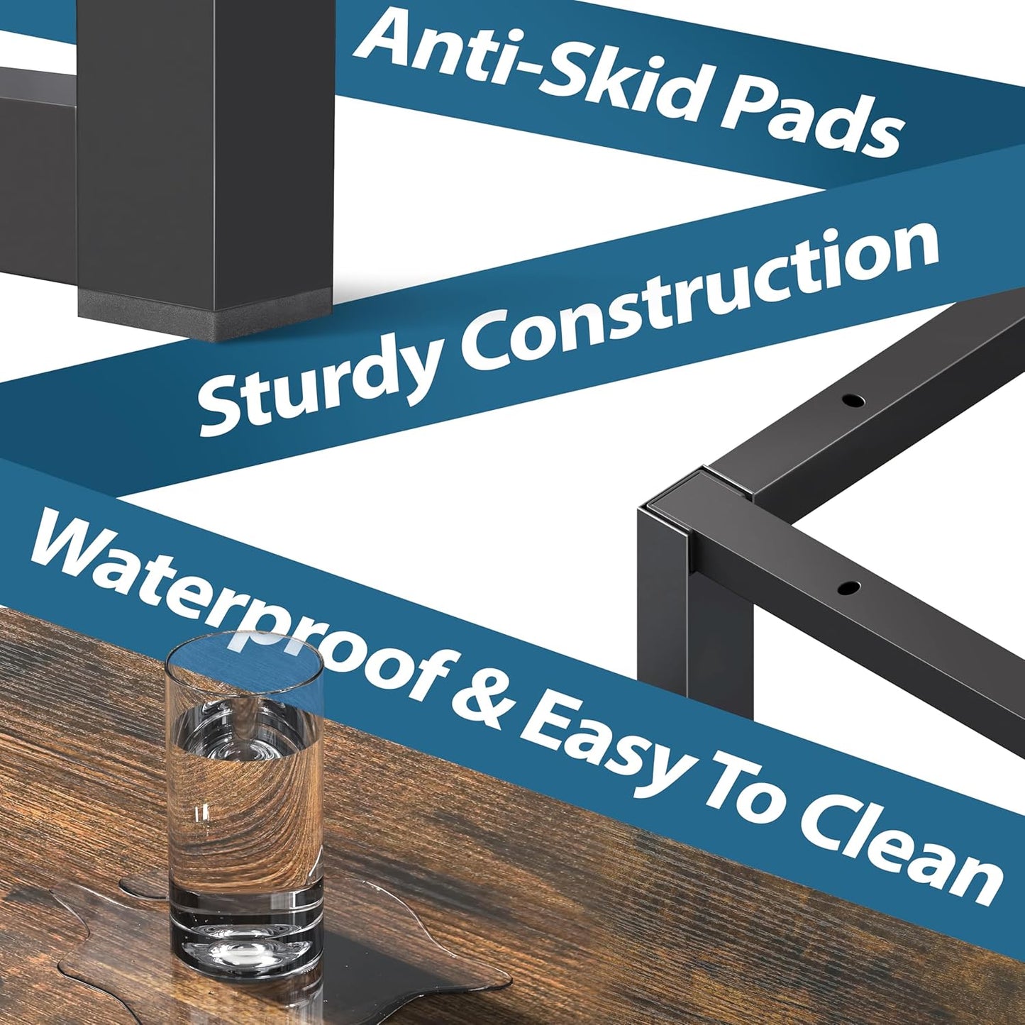 SHW Mission 32-Inch Home Office Computer Desk, Rustic Brown