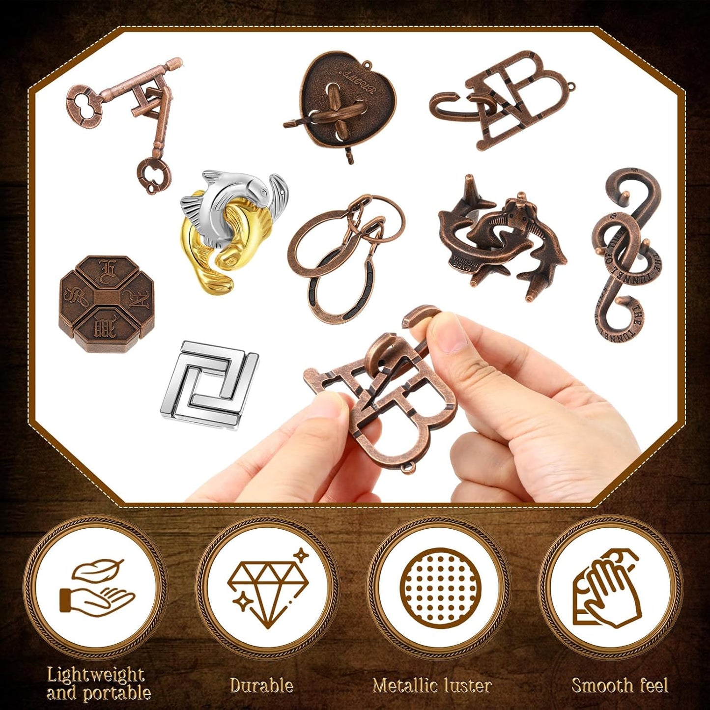 Yilloog 24 Pcs Metal Brain Teaser Puzzles Assortment for Adults Difficult Magic Puzzles Highly Hard Brain Games Iq Logic Test Disentanglement Game for Classroom Mind Challenge(Novelty)