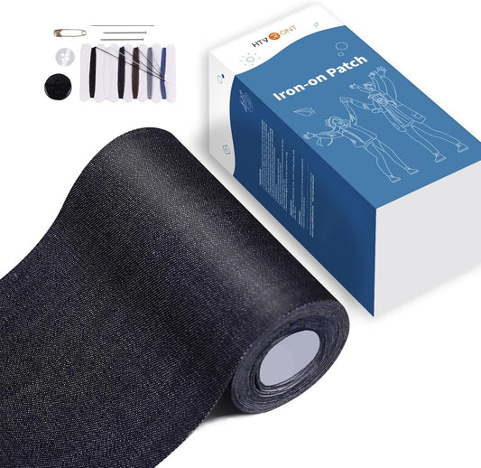 HTVRONT Iron on Patches for Clothes, 3"x60" Iron on Patches for Jeans, Jean Patches,Black Denim Patches for Inside Jeans & Clothing Repair