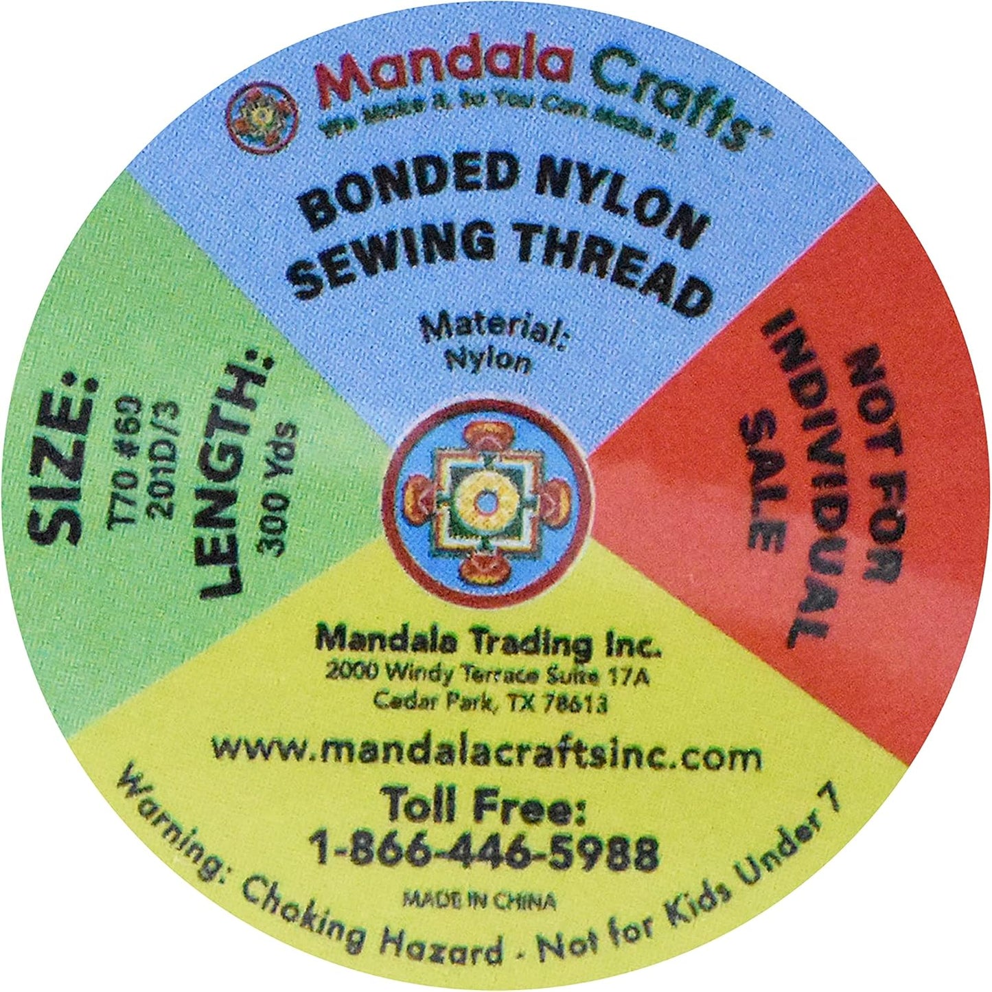 Mandala Crafts Bonded Nylon Thread 12 Assorted Neutral Colors Heavy Duty Sewing Threads - 3600 YDs Size 69 210D T70 Tex 70 Thread for Leather Jeans Weaving Outdoor Marine Upholstery Threads