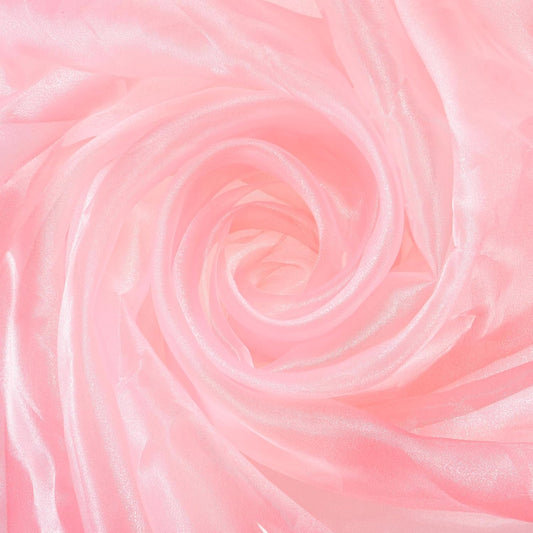 MECCANIXITY Iridescent Sheer Organza Fabric, 2 Yards x 59 Inches Solid Holographic Shiny Fabric Organza Cloth for Wedding, Curtains, Costume, Photo Background, Dark Pink