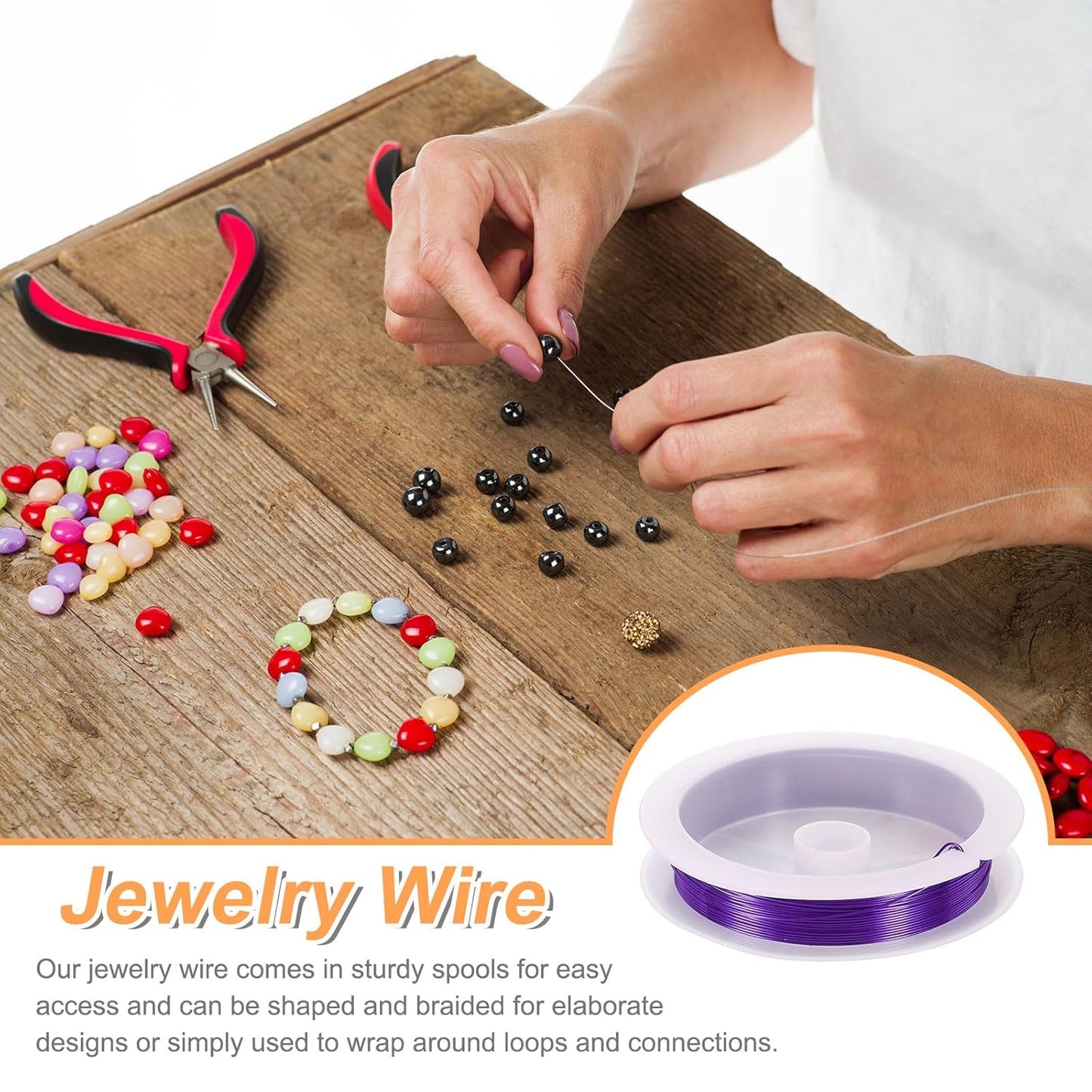 HARFINGTON 20ft Jewelry Wire, 24 Gauge (0.5mm) Brass Craft Soft Metal Tarnish Resistant Copper Beading Wire for Jewelry Making Supplies Crafting, Purple