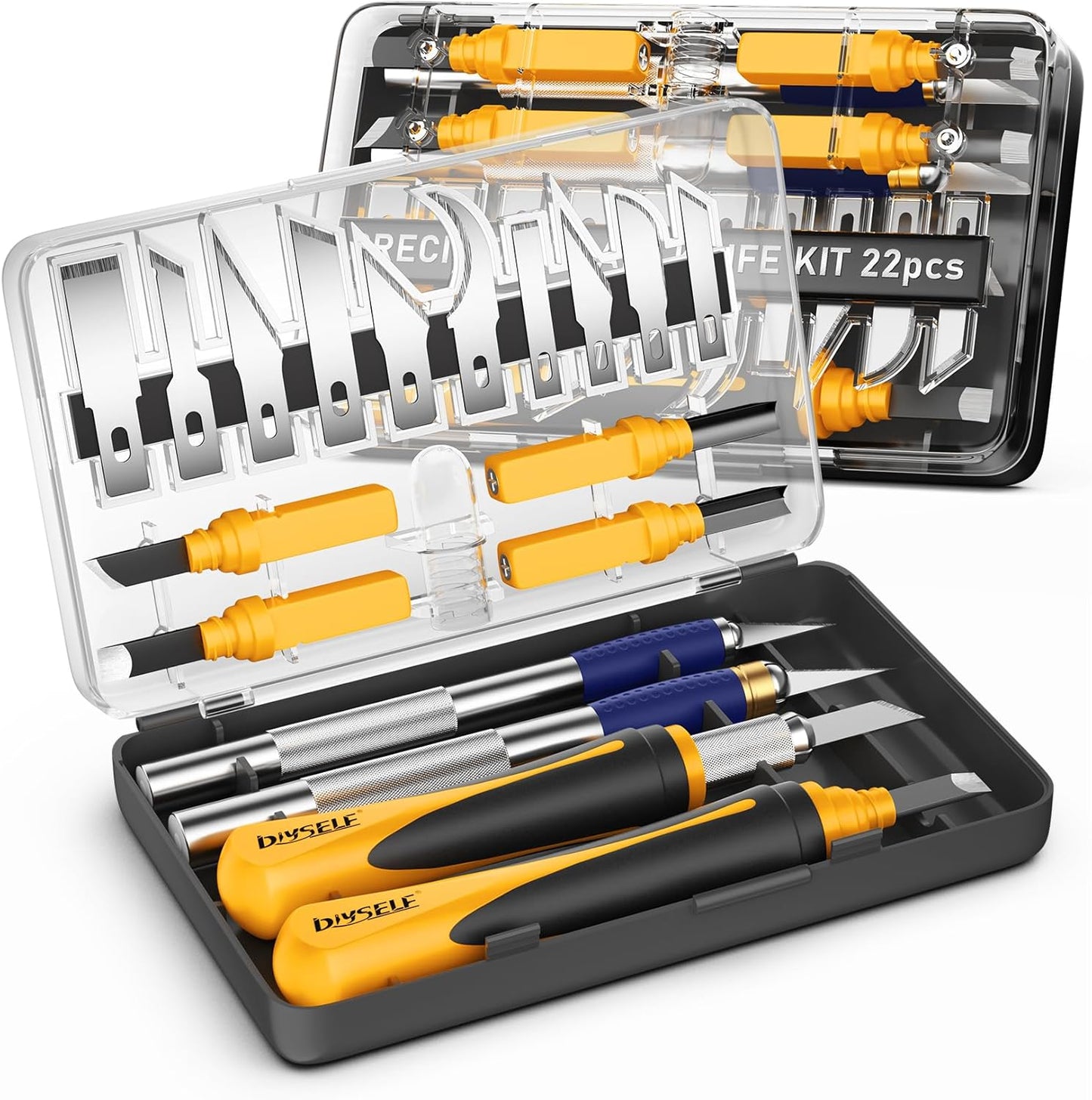 DIYSELF Exacto Knife, 22 Pack Exacto Knife Set with Exacto Blades, Craft Knife for Art, Stencil, Scrapbooking, and Modeling, Hobby Knife, Precision, Art Knives Kit, Pumpkin Carving Tools