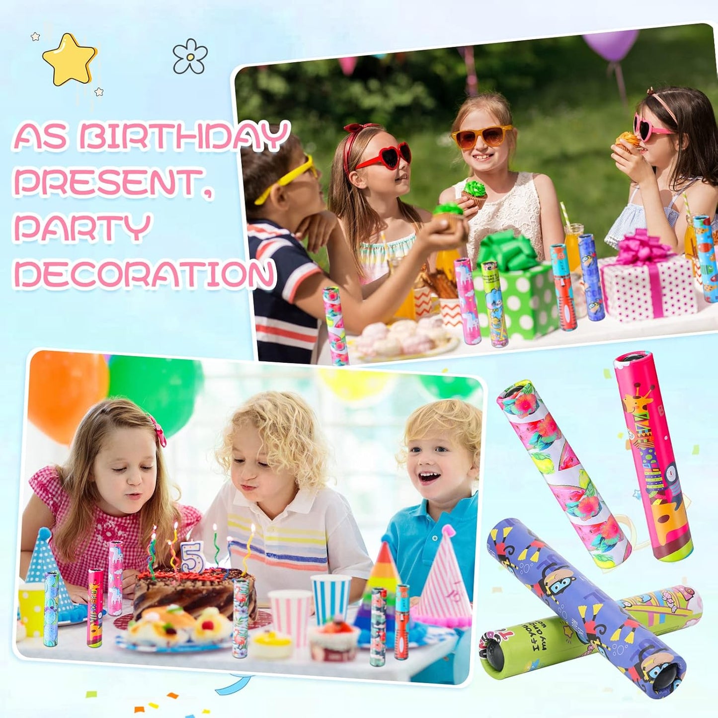 Chivao 20 Pcs Classic Kaleidoscopes Educational Toys for Party Favors Fun Kaleidoscope Toy for Stock Stuffers Bag Fillers Birthday Party School Classroom Prizes, Random Colors (Unicorn)